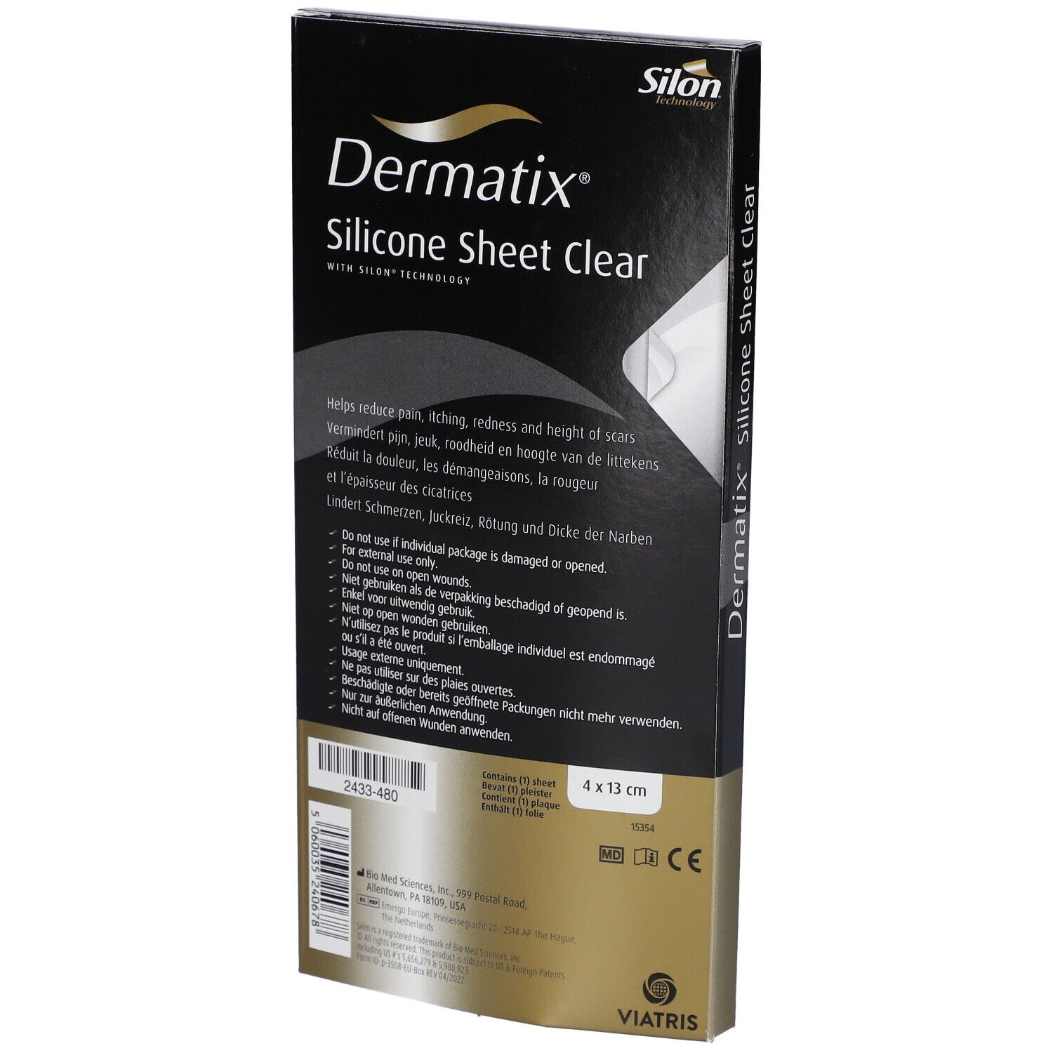 Dermatix® Silicone Sheet Clear 4 x 13 cm