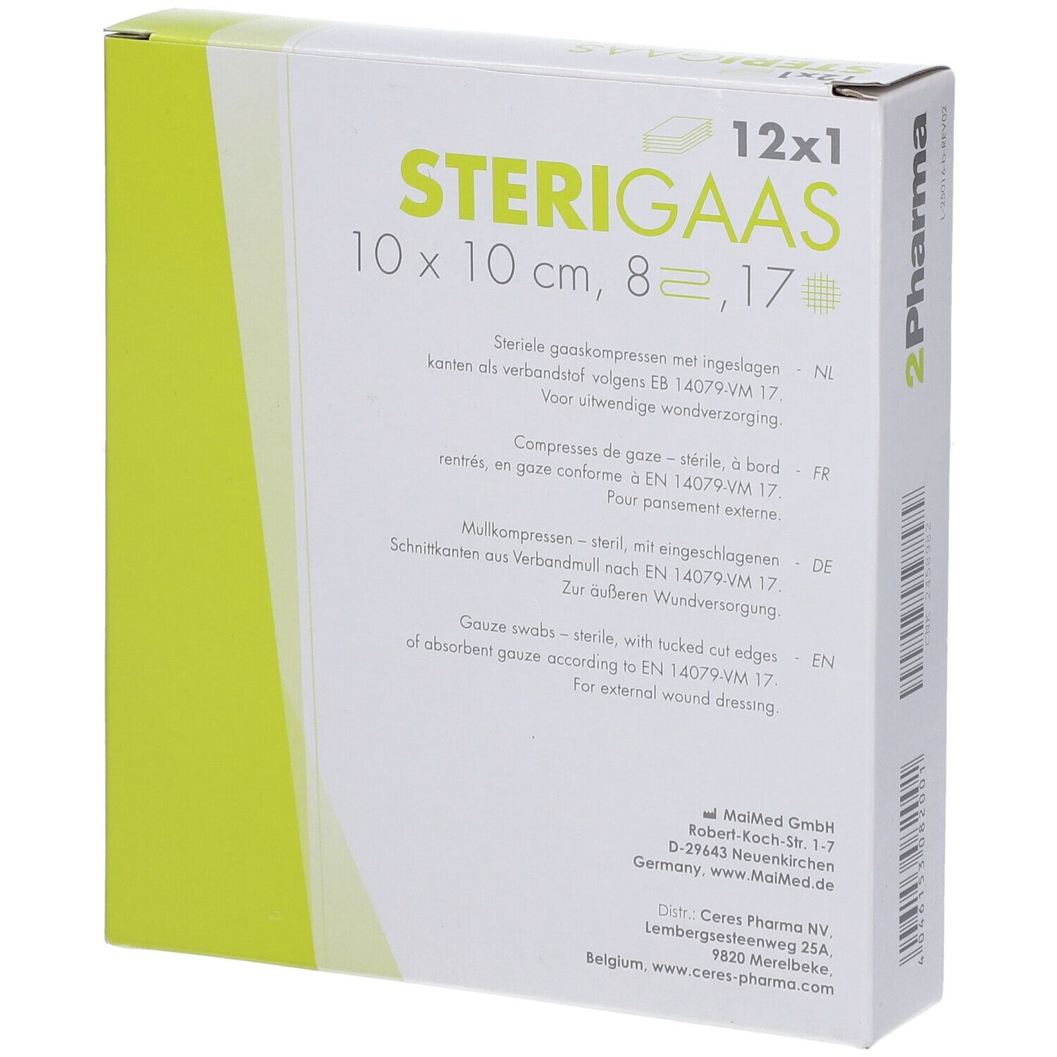 Sterigaas Compresses 8 plis 10 x 10 cm