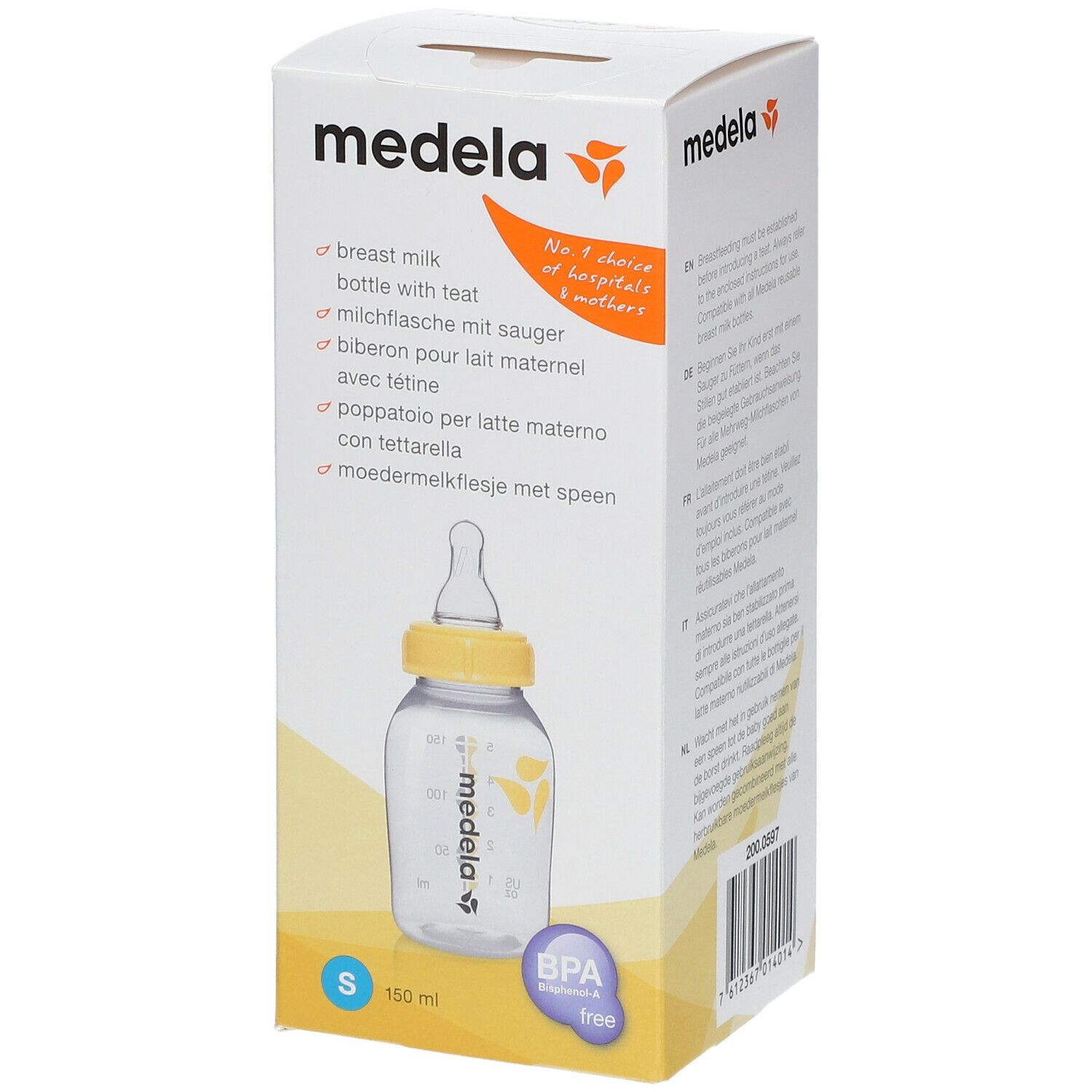Medela Biberon pour lait maternel avec tétine 150 ml