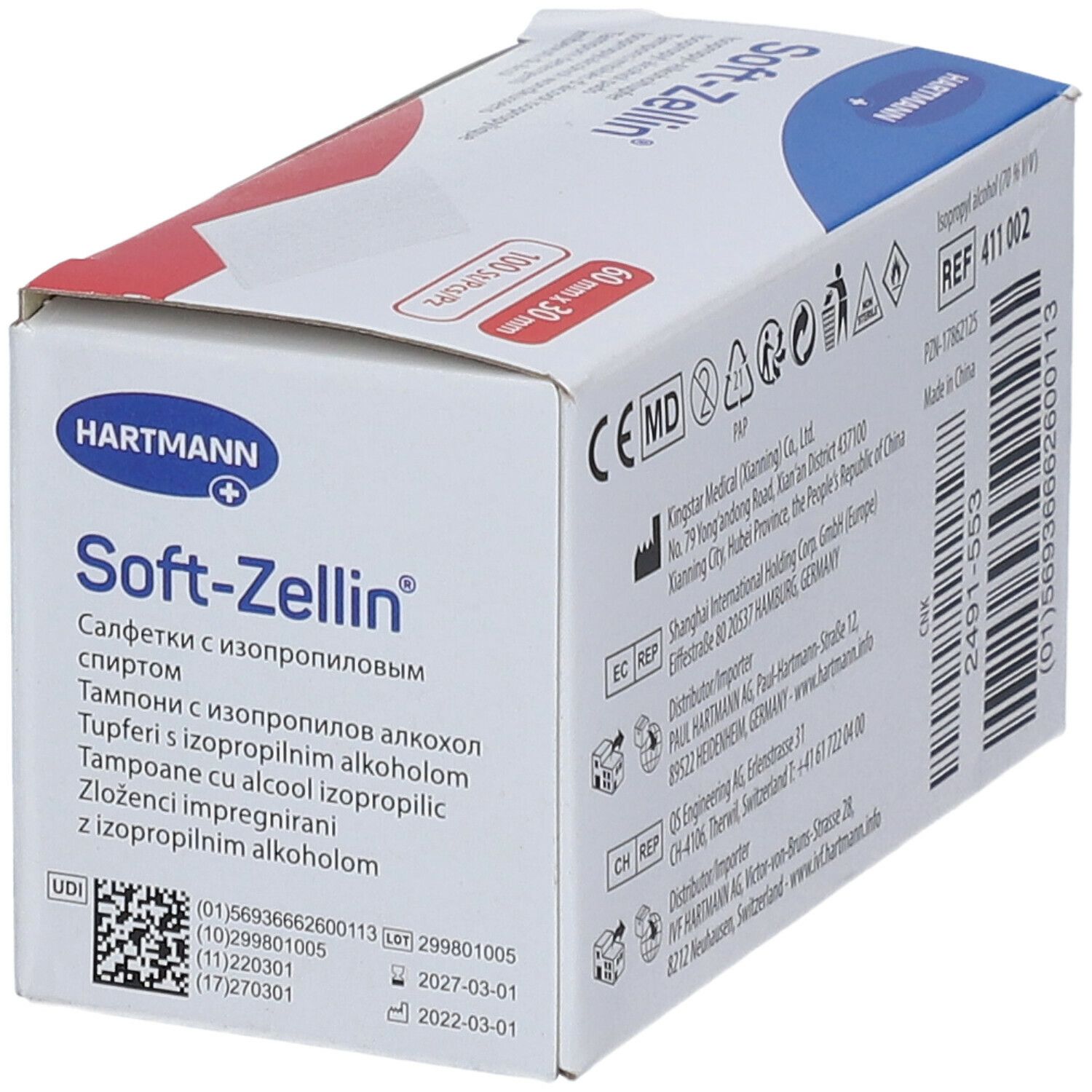 HARTMANN® Soft-Zellin® Tampons d'alcool isopropylique