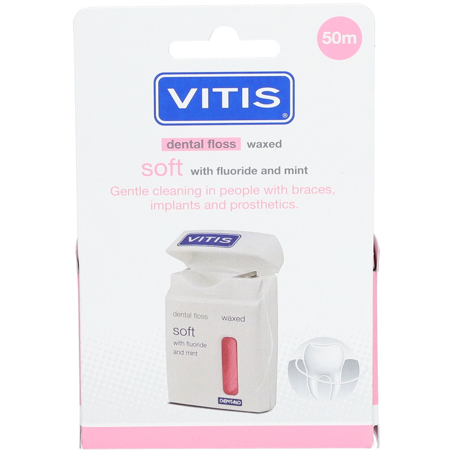 Vitis® Floss Expanding Doux, Ciré, Menthe, Rose