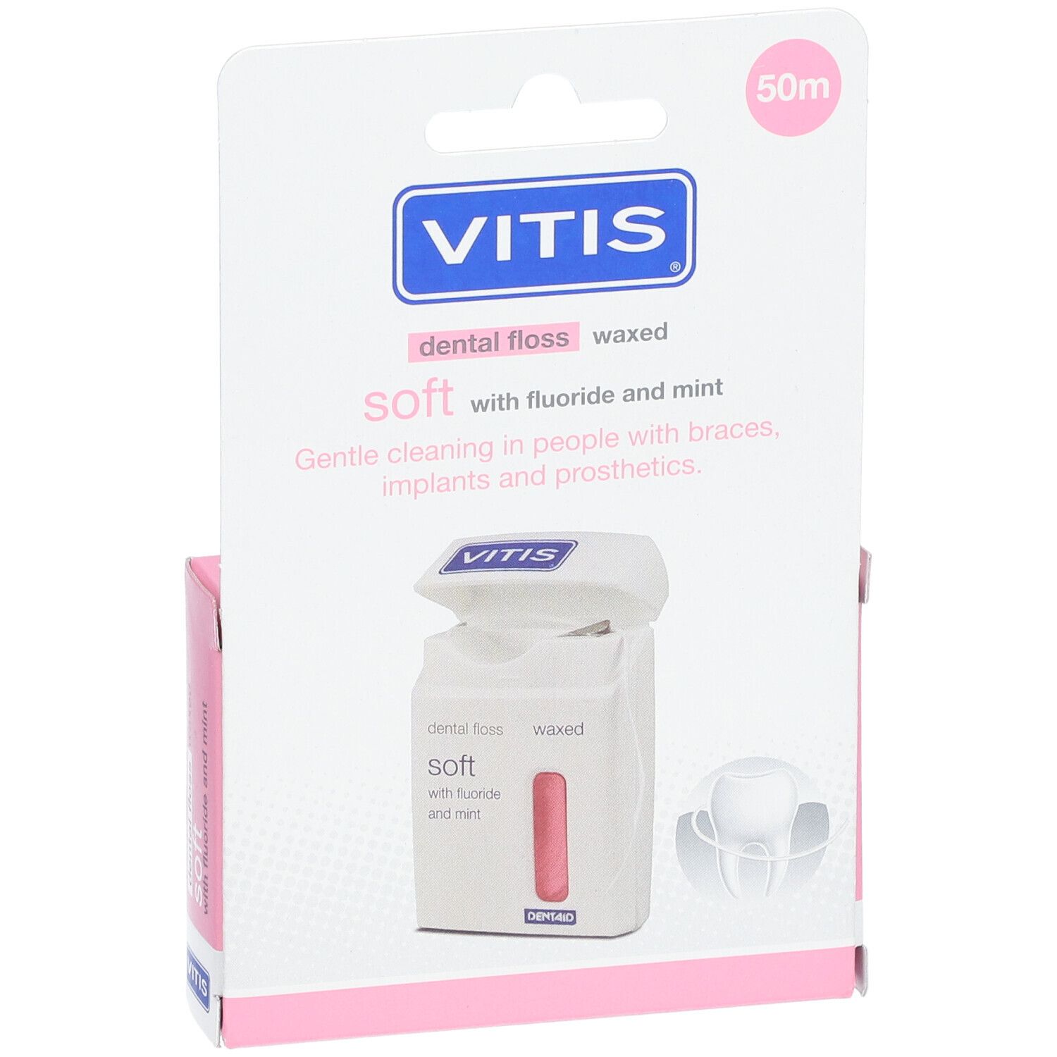 Vitis® Floss Expanding Doux, Ciré, Menthe, Rose