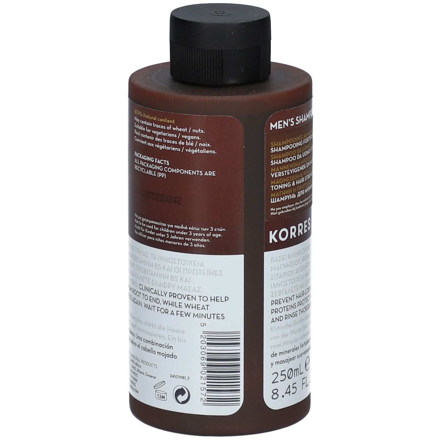 KORRES® Shampooing Homme Magnésium & Proteines de blé