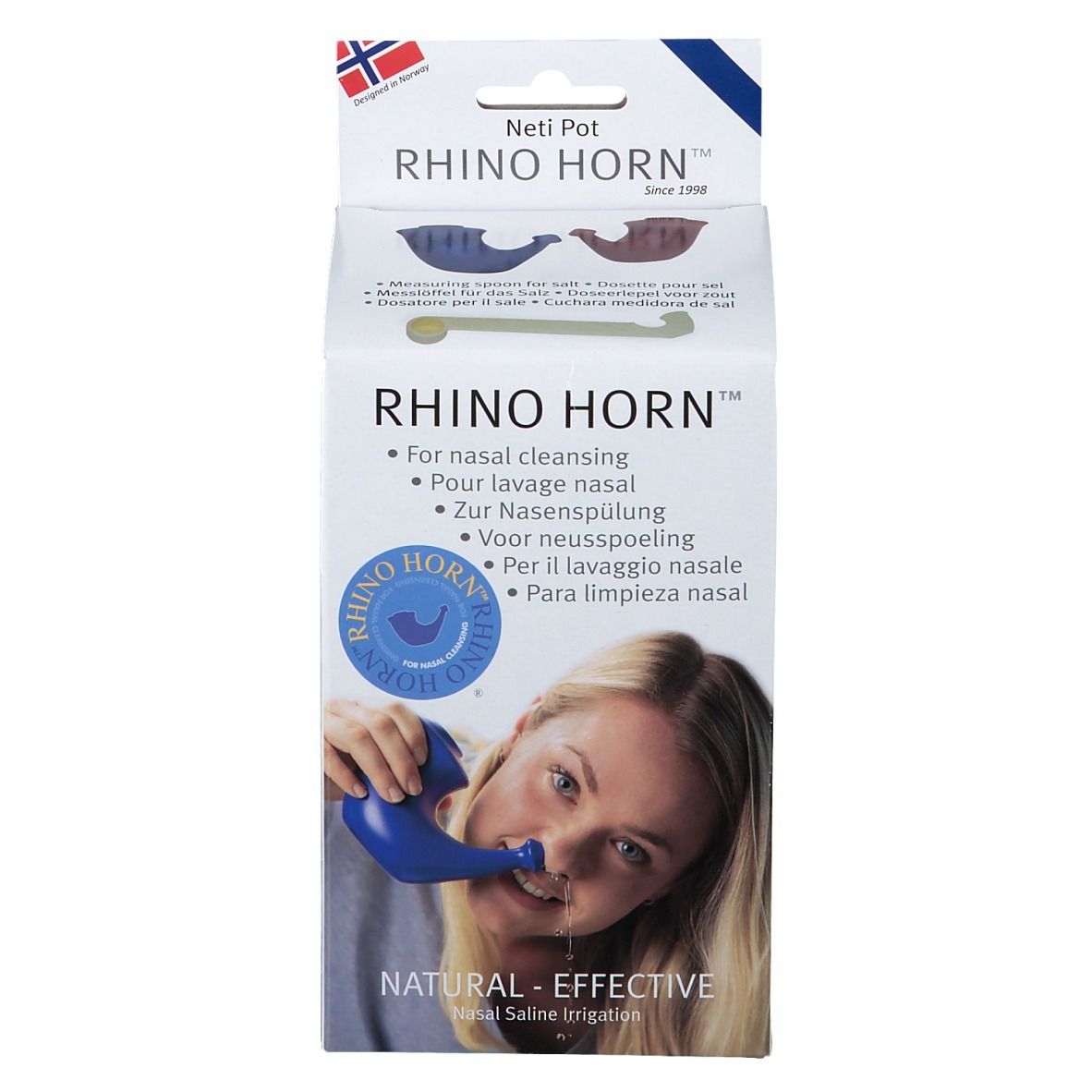 Rhino Horn Lave Nez Bleu - Voies respiratoires et respiration aisée -  Nutrithérapie et bien-être - Vitamine et Compléments Nutritionnels -  Apotheek Peeters Oudsbergen (Peeters Pharma BV)