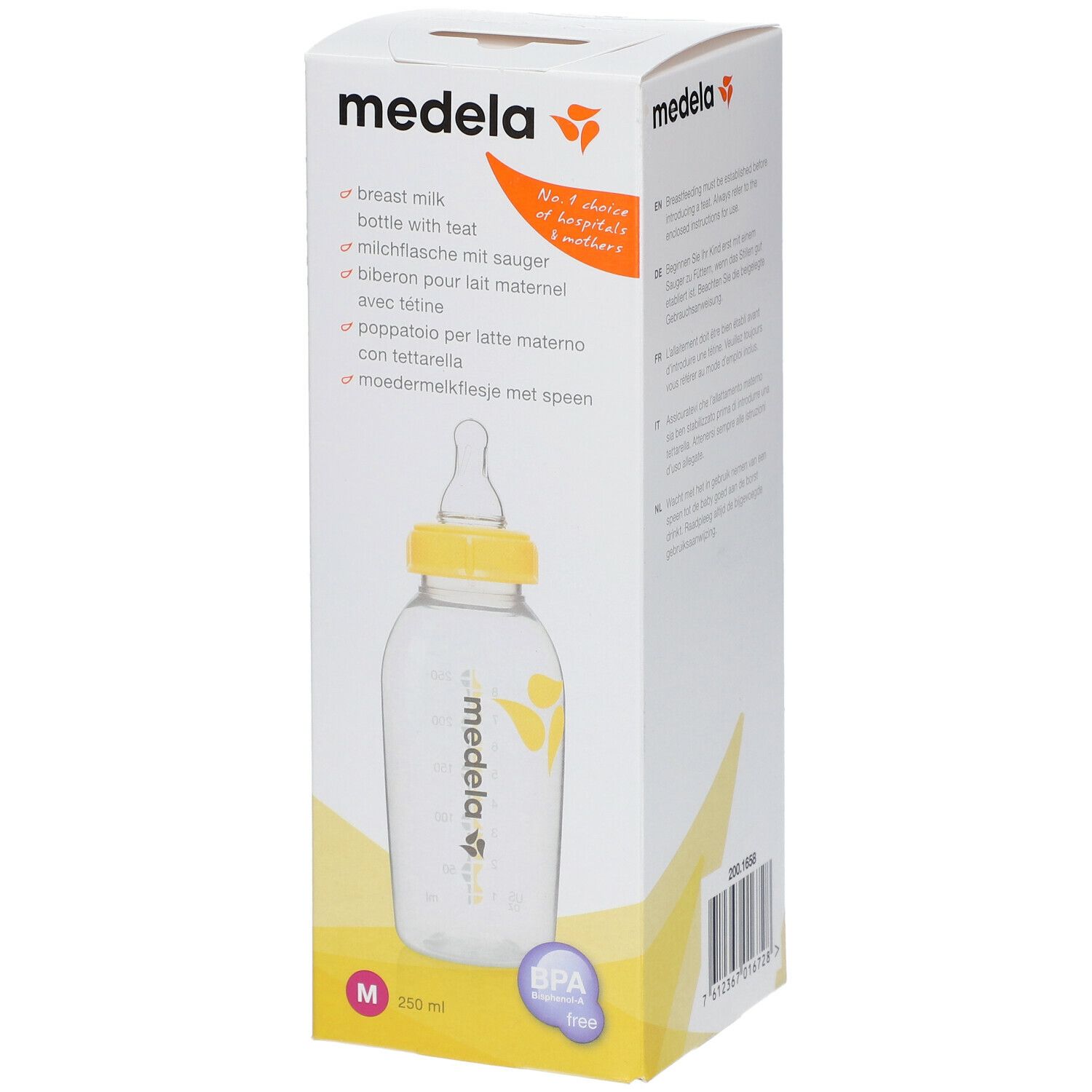 Medela Biberon pour lait maternel avec tétine 250 ml 1 pc(s