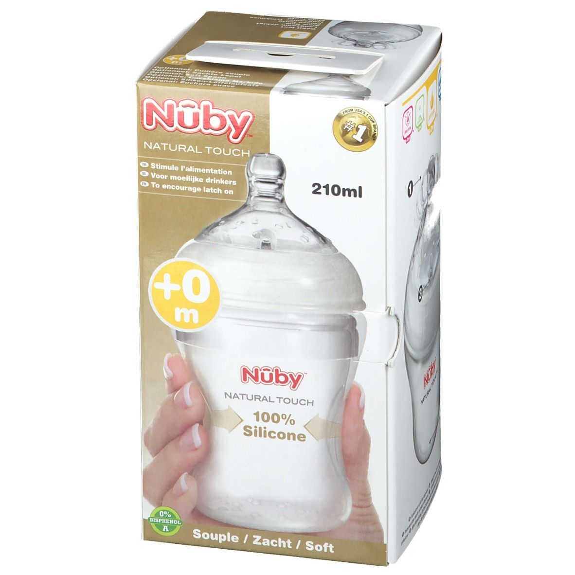 Nuby Biberon Silicone 210ml 0 Mois + Soucette Lentement