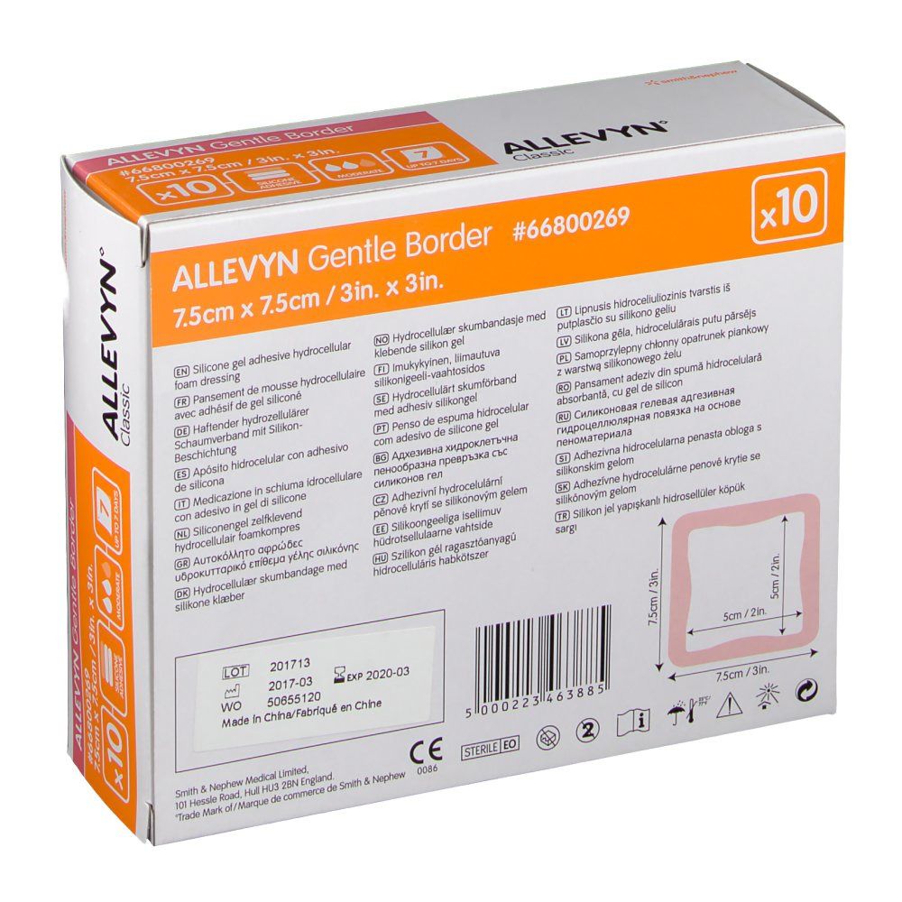 Allevyn Classic Gentle Border 7.5 cm x 7.5 cm