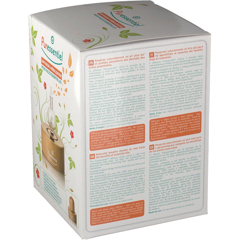Puressentiel Diffuseur a nébulisation pour huiles essentielles, Bois naturel