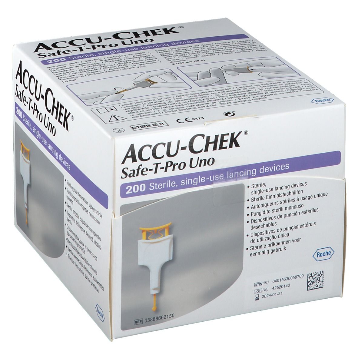 Accu-Chek® Safe-T-Pro Uno Autopiqueurs stériles à usage unique