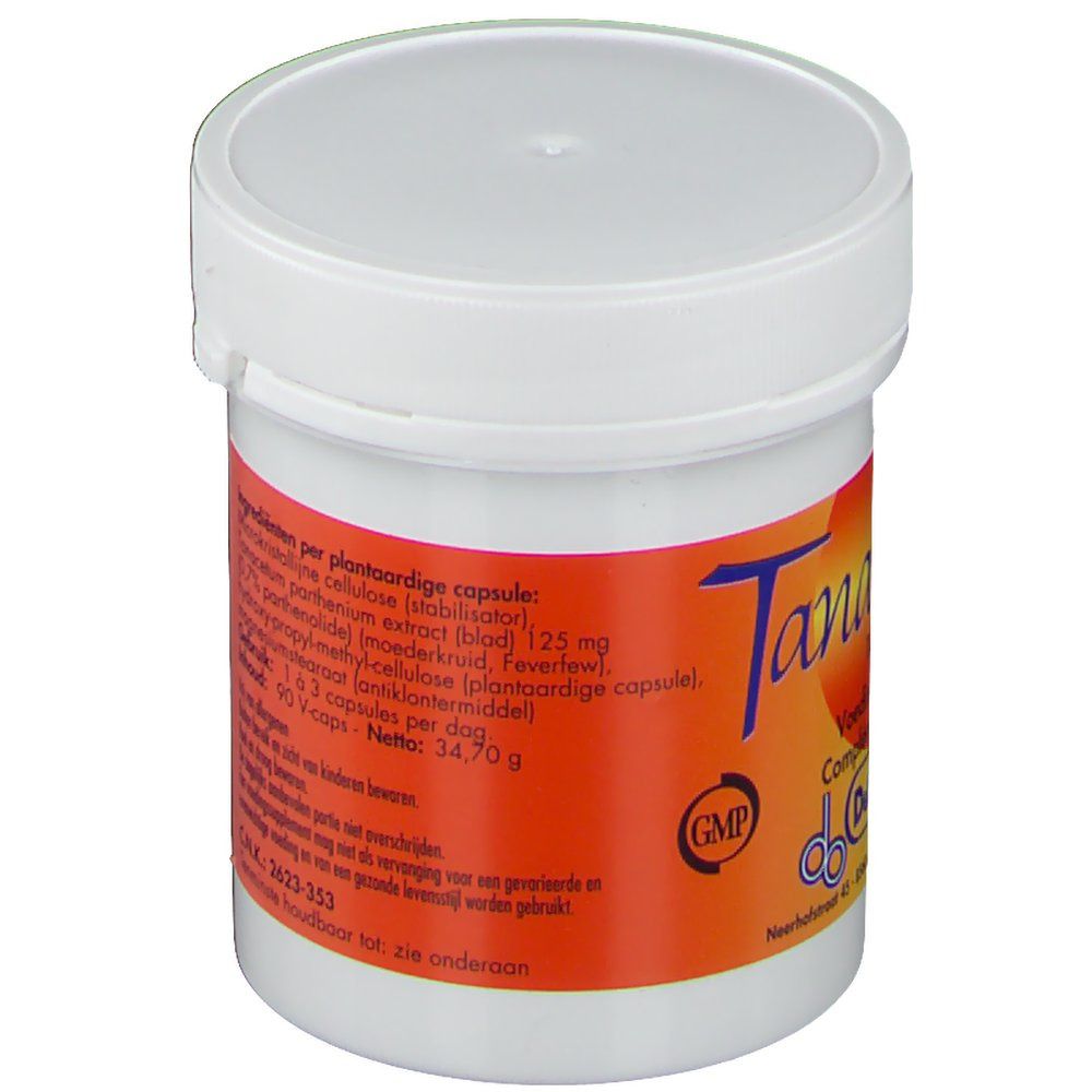 Pot blanc avec bande orange. Dos avec informations sur les ingrédients et instructions d'utilisation.