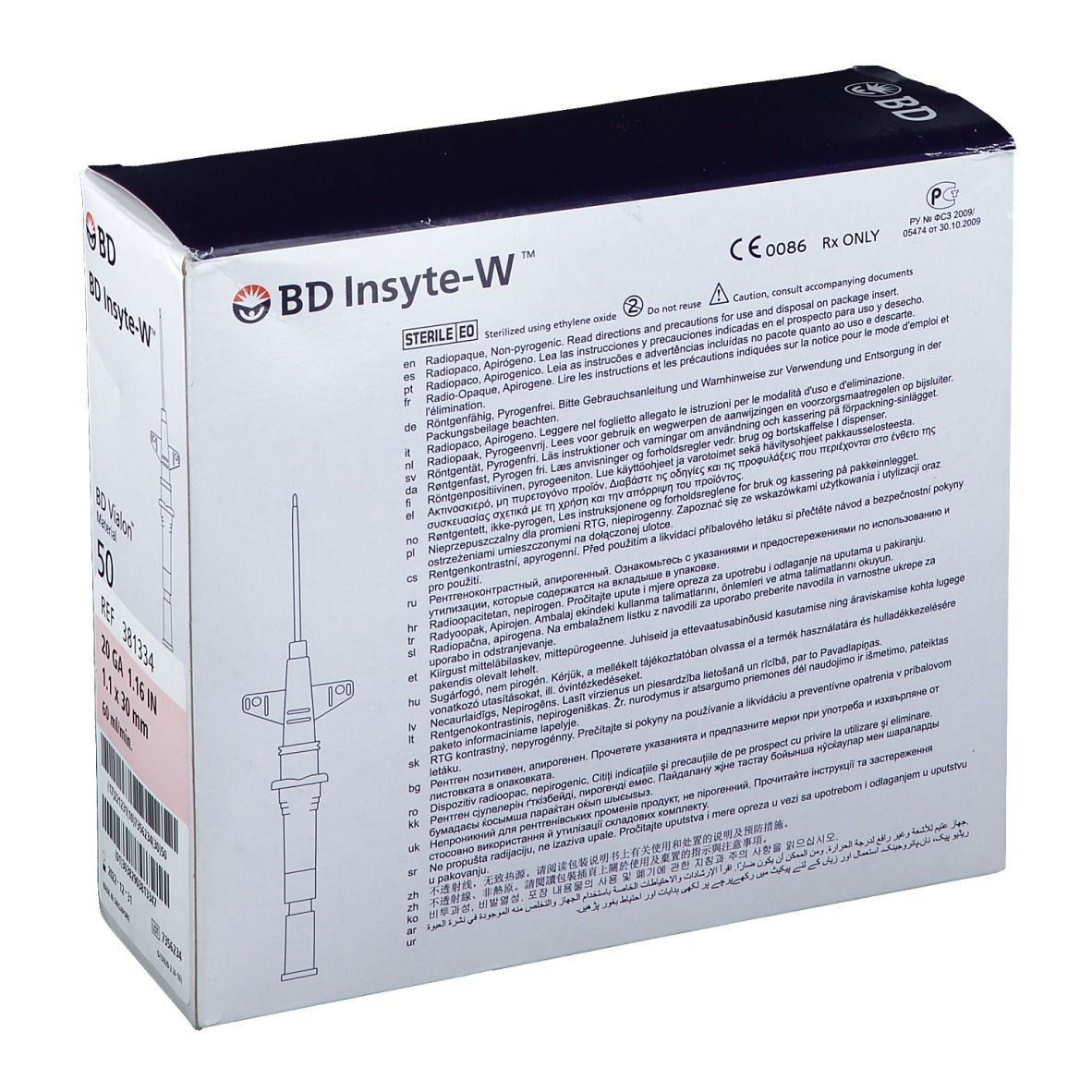 BD Insyte-W™ Cathéter 20 G 1 1/4" 1,1 x 30 mm