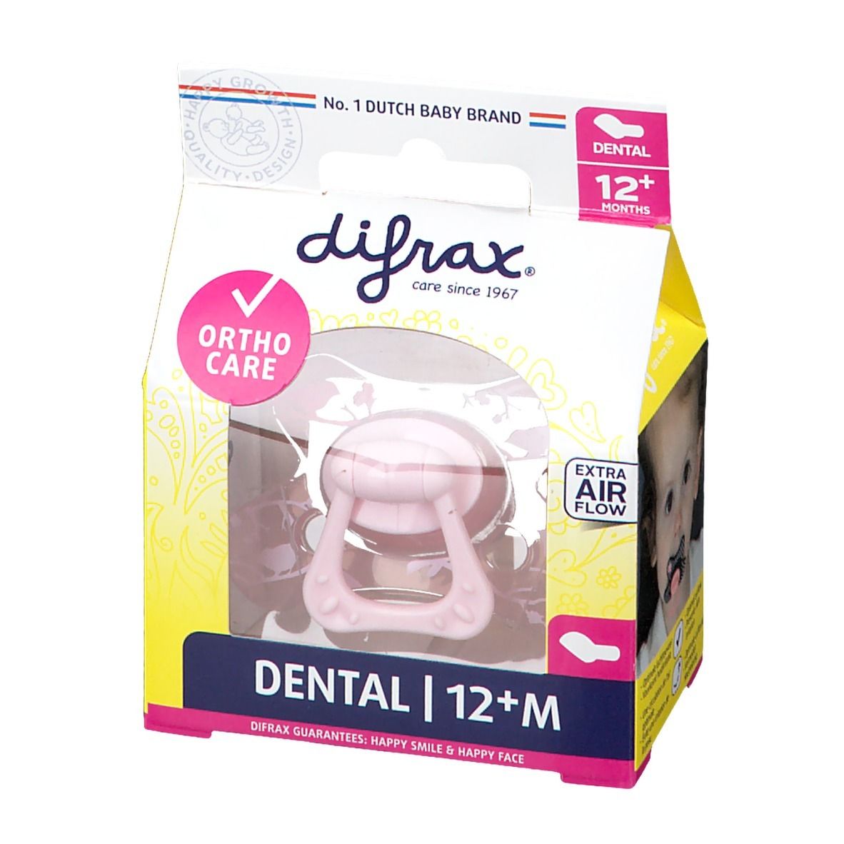 Difrax® Sucette Dental Girl +12 mois (Couleur non sélectionnable)
