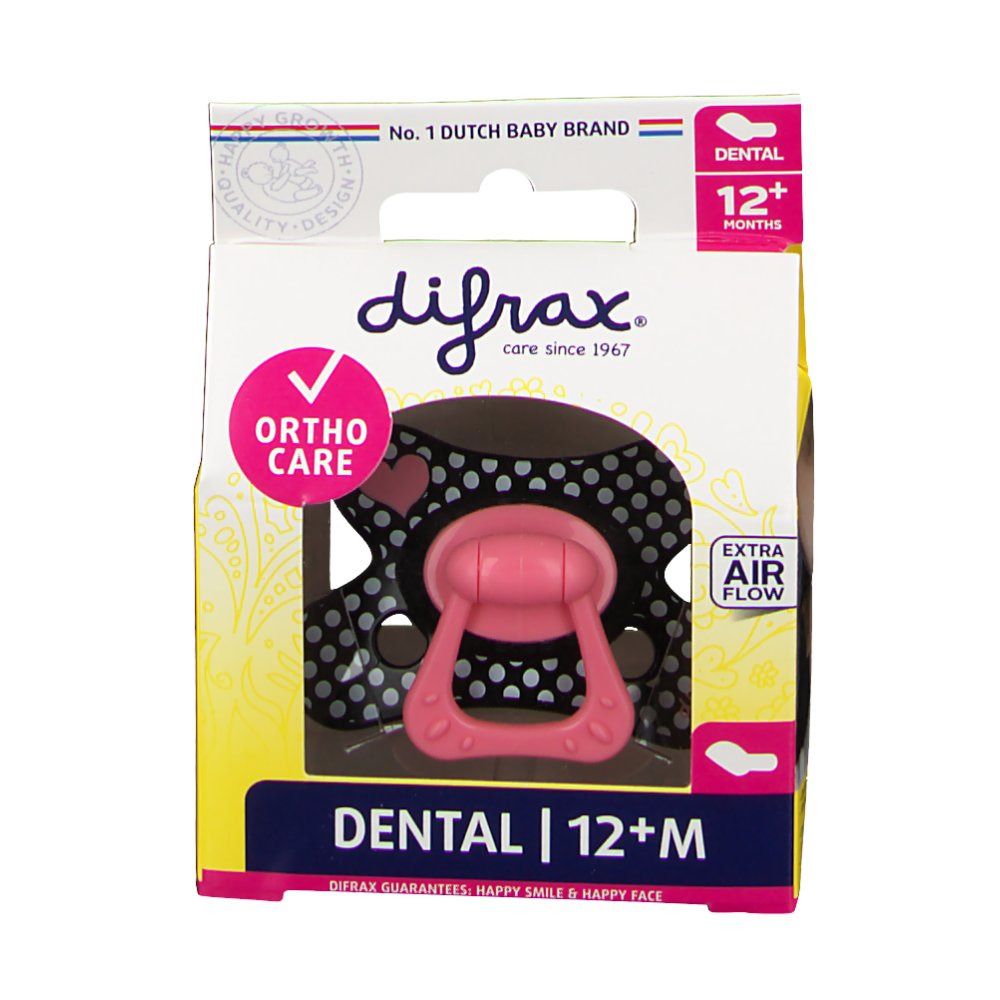 Difrax® Sucette Dental Girl +12 mois (Couleur non sélectionnable)