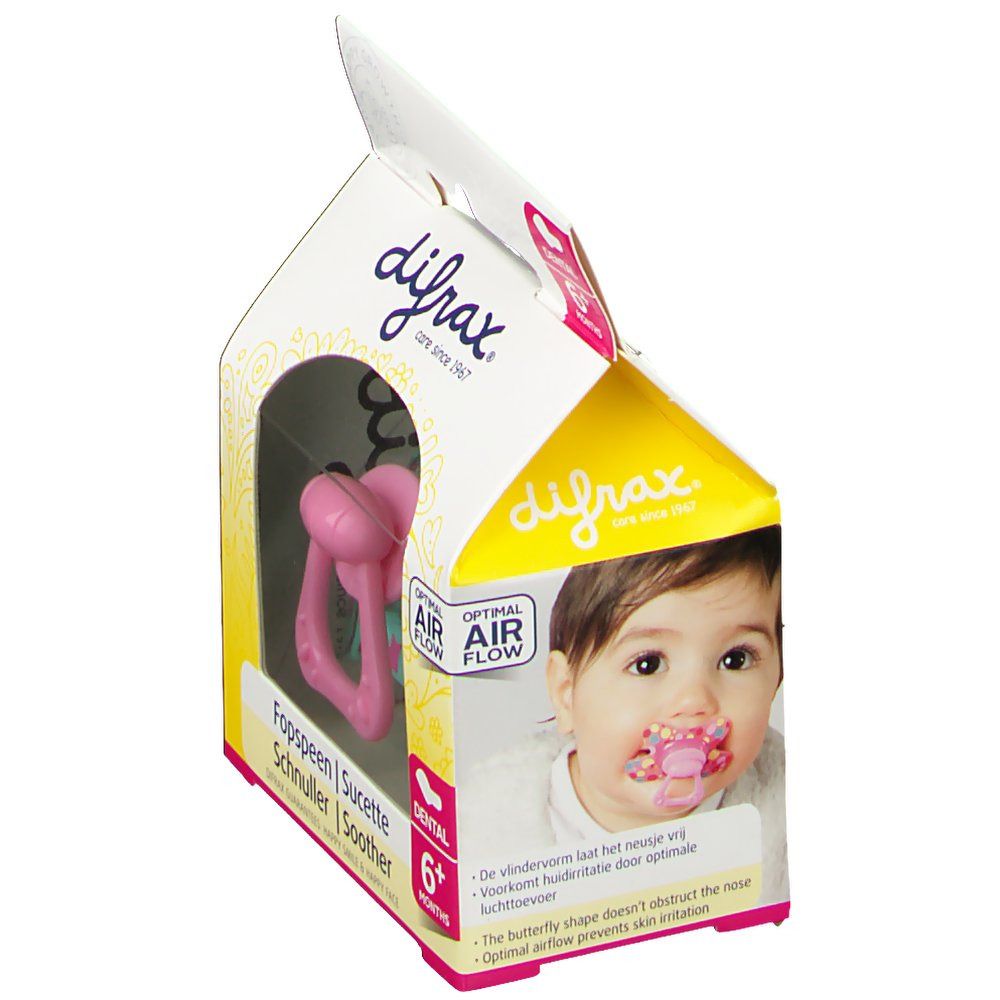 Difrax® Sucette dental Girl 6+ mois (Couleur non sélectionnable)