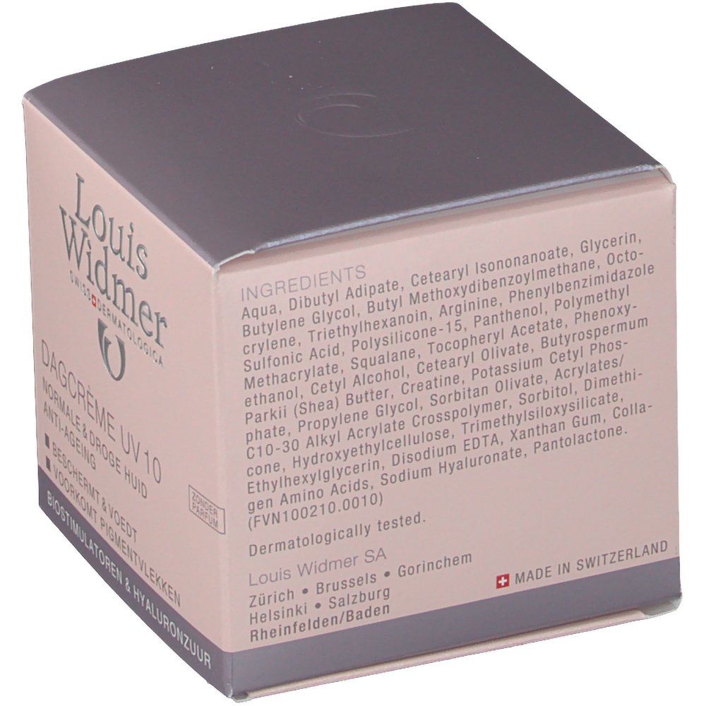 Louis Widmer Crème de Jour SPF10 sans parfum