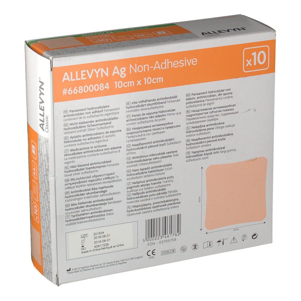 Allevyn AG Non Adhésive 10 x 10 cm