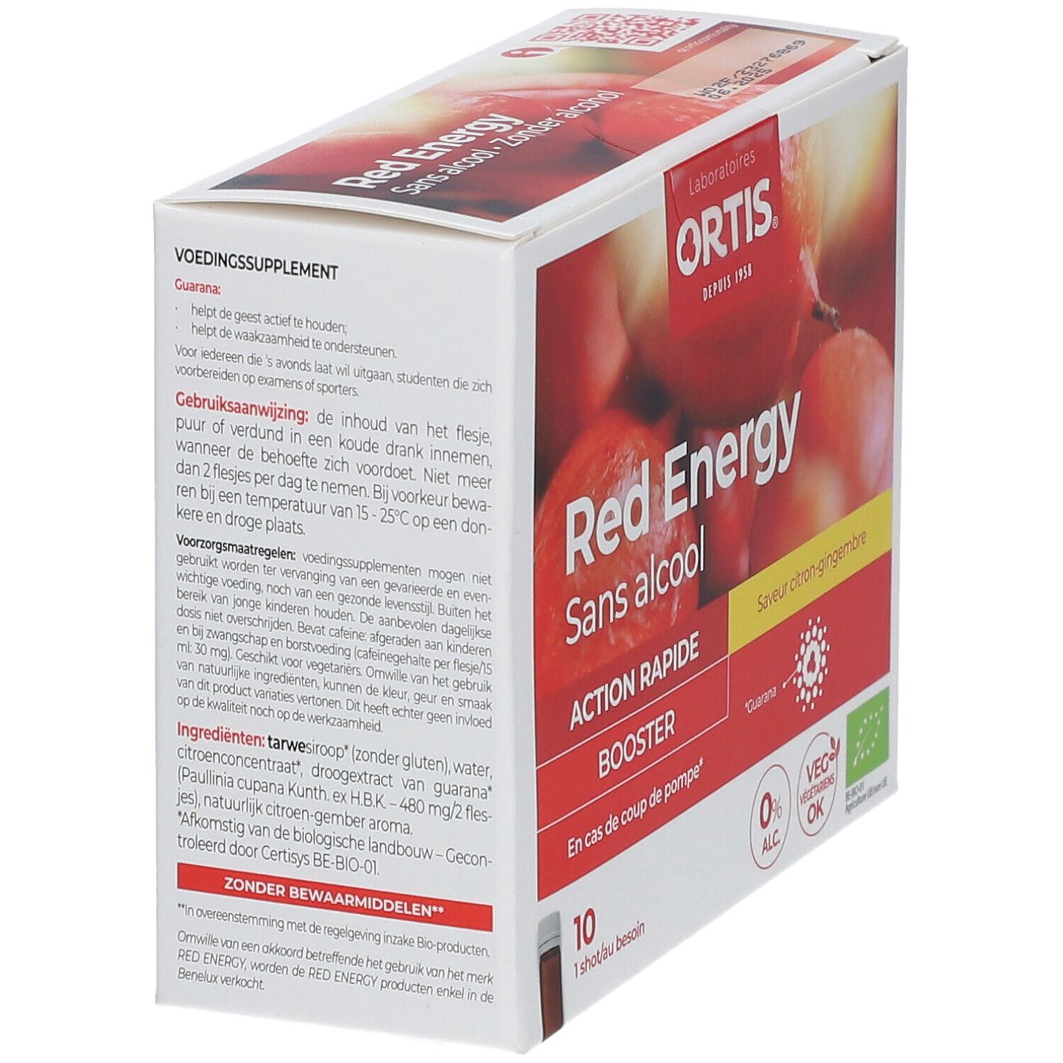 ORTIS® Red Energy Bio Booster Guarana sans alcool