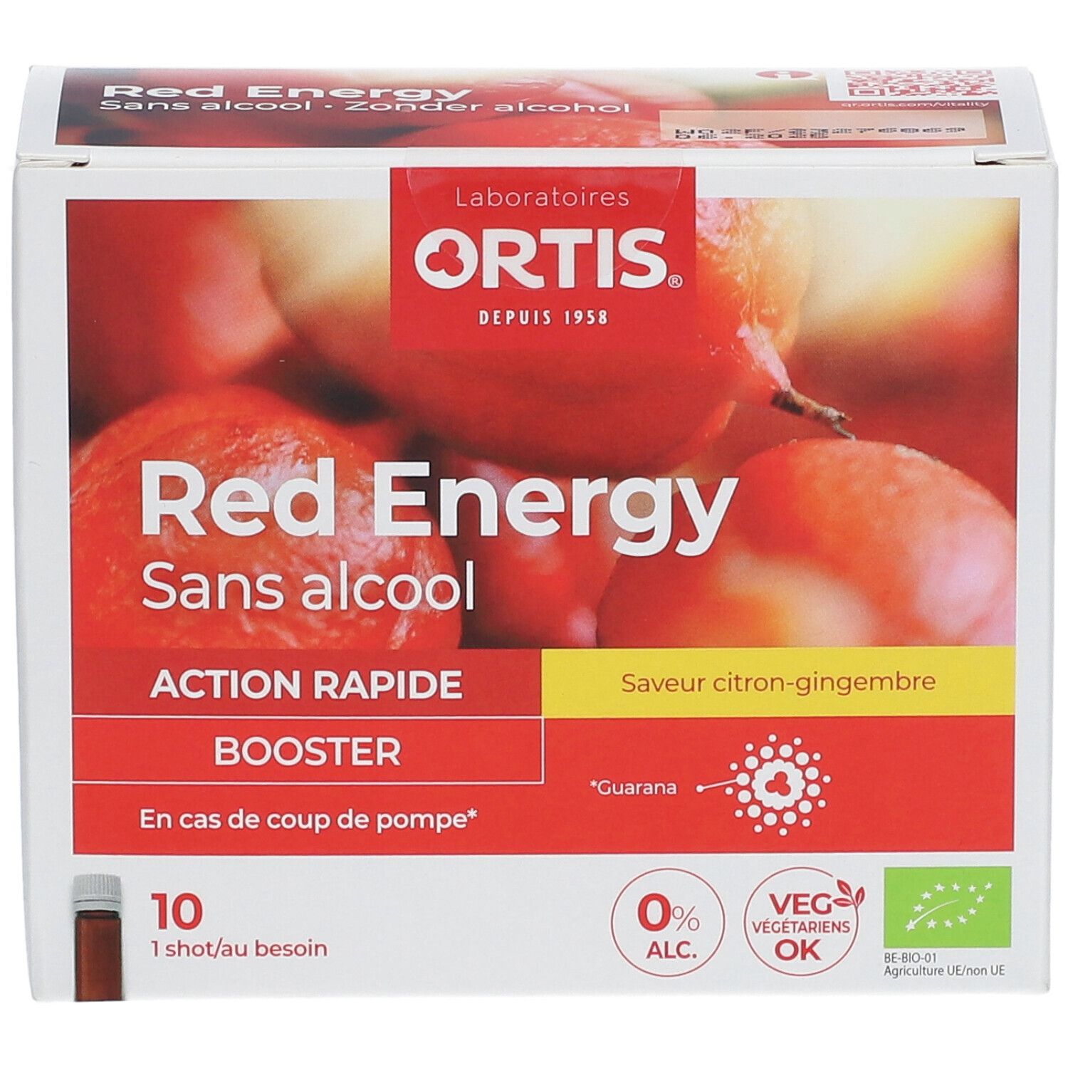 ORTIS® Red Energy Bio Booster Guarana sans alcool