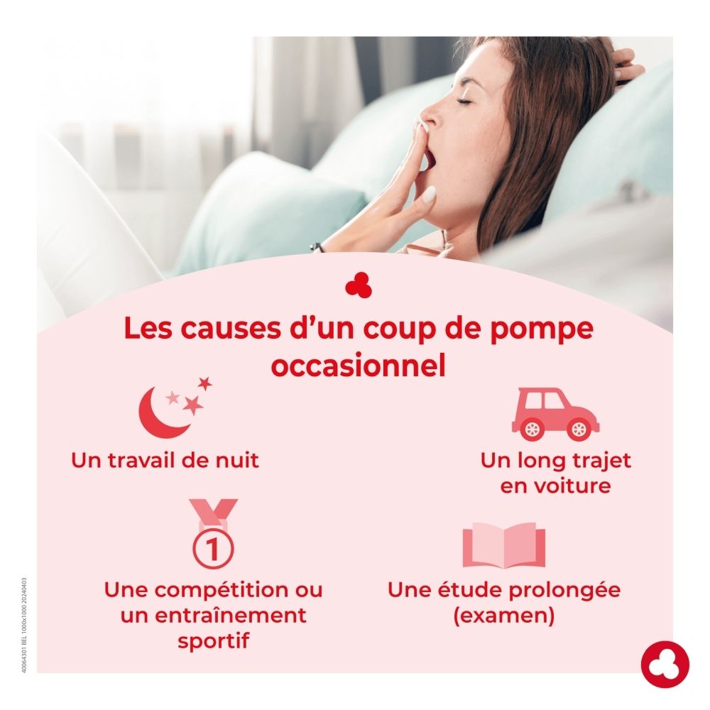 Flacon en verre brun avec bouchon à vis blanc, étiquette avec code-barres et "Ortis Red Energy".