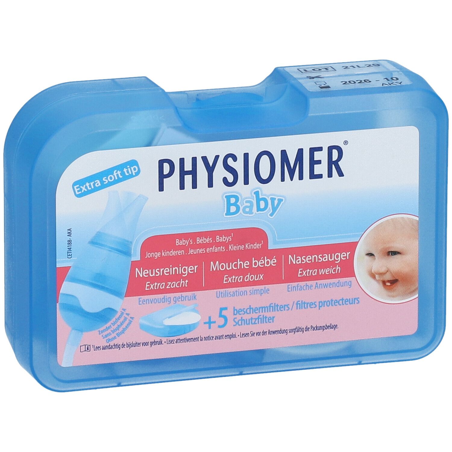 Physiomer Mouche bébé – Dispositif médical – 1 mouche bébé – 5 filtres  protecteurs – Rhume – Rhinopharyngite – Facilite l'élimination du mucus –  Bébé à partir d'1 mois : : Hygiène et Santé