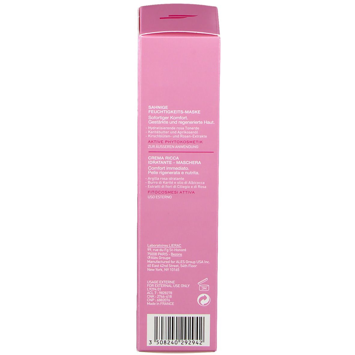 Lierac Masque Confort Crème Onctueuse Hydratante