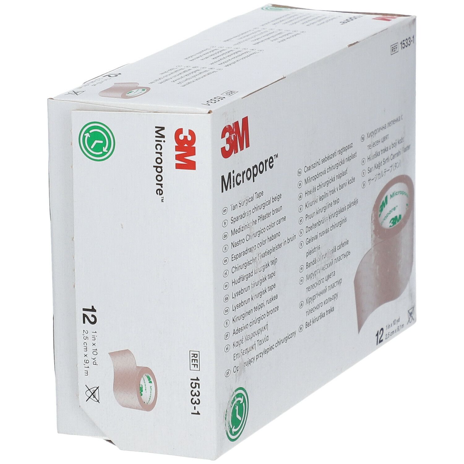 3M™ Micropore™ Sparadrap Chirurgical Chair 2,5 cm x 9,1 m