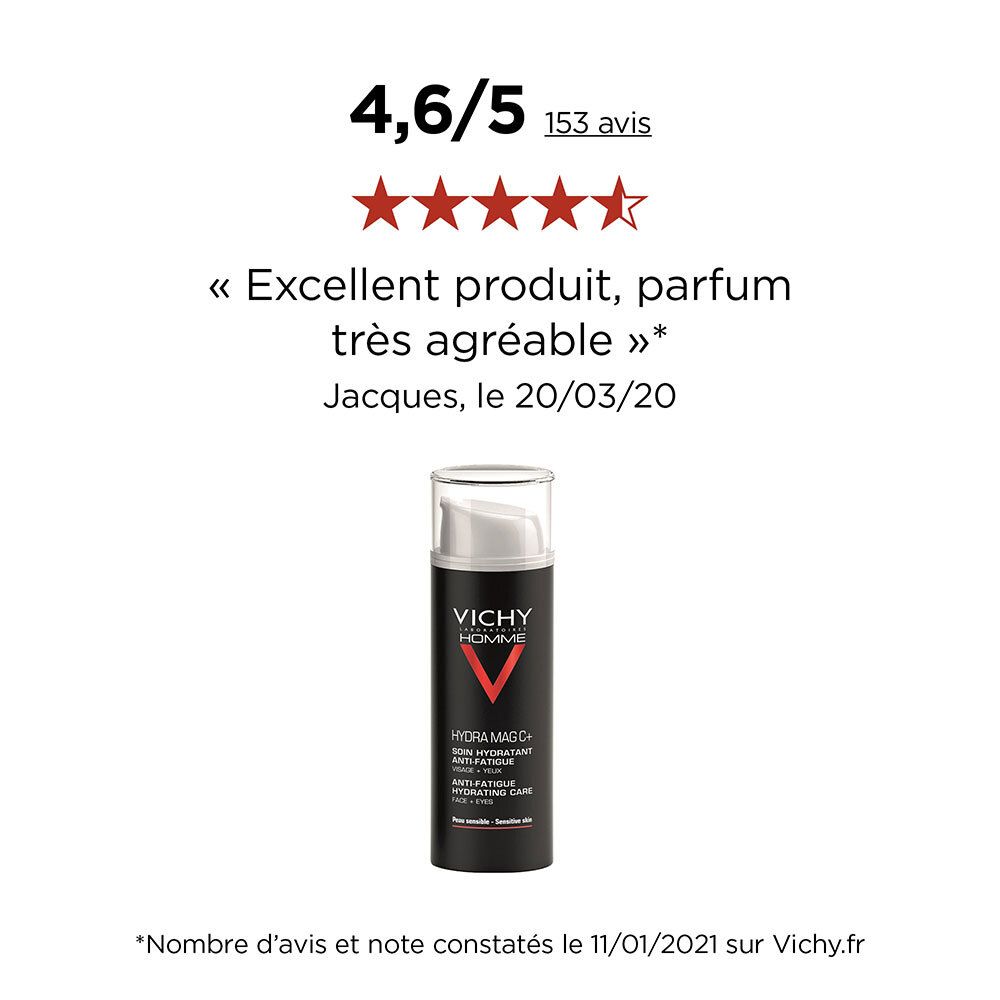 Vichy Homme HydraMag C + Soin hydratant anti-fatigue Visage + Yeux