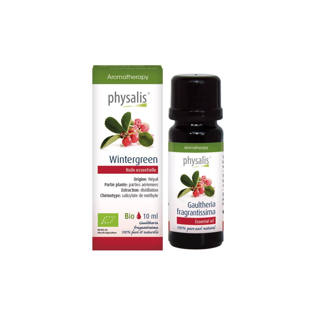 Huile essentielle Physalis Wintergreen 10ml flacon et boîte.