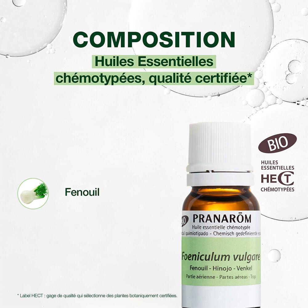 Huile essentielle de fenouil en flacon. Certification BIO. Huiles essentielles chémotypées, qualité certifiée.