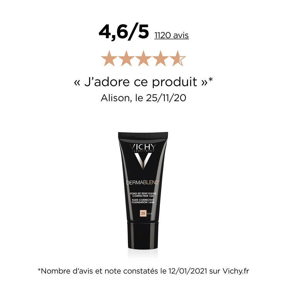 VICHY Dermablend fond de teint correcteur n°25 nude