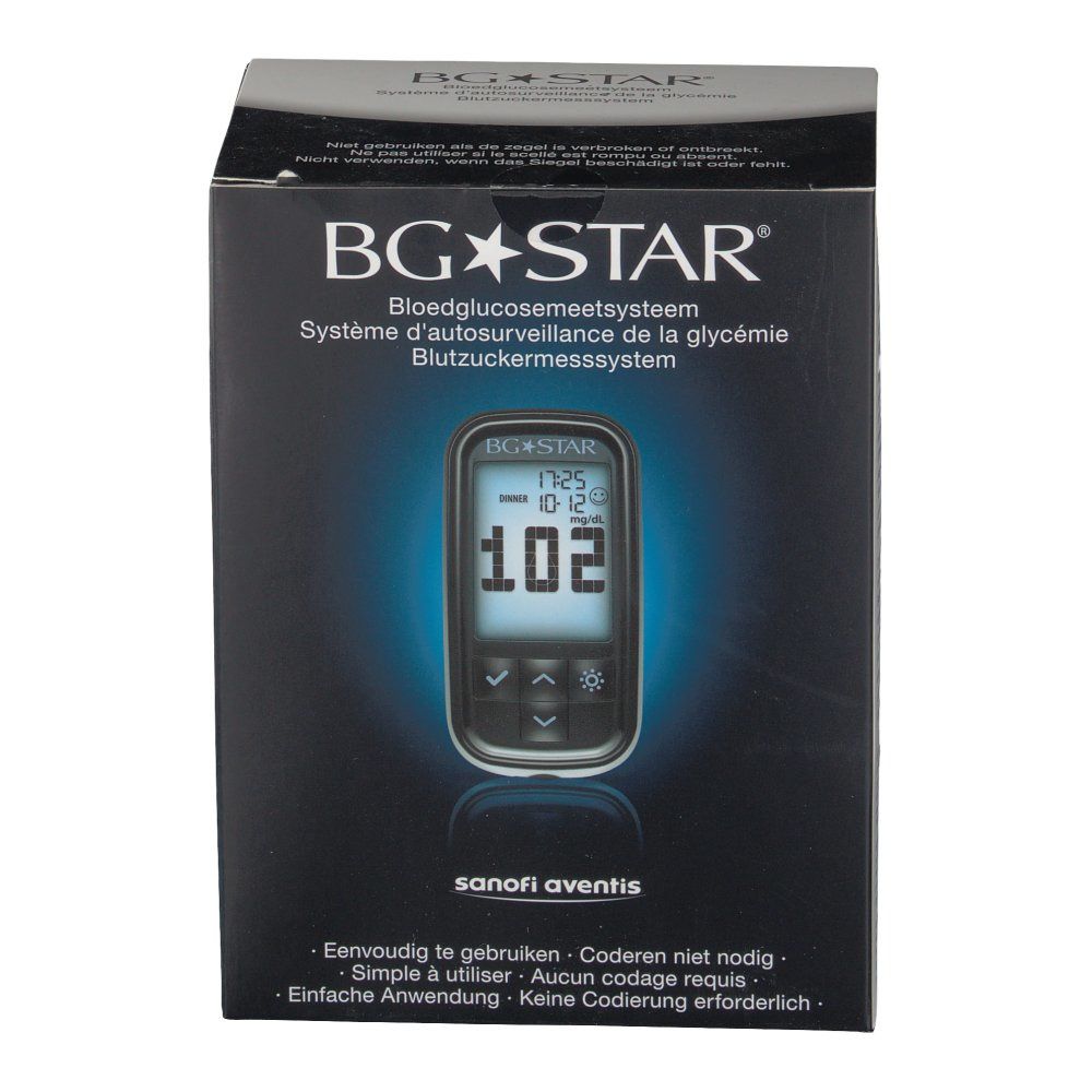BGStar Kit Lecteur De Glycémie Sang mg/dL