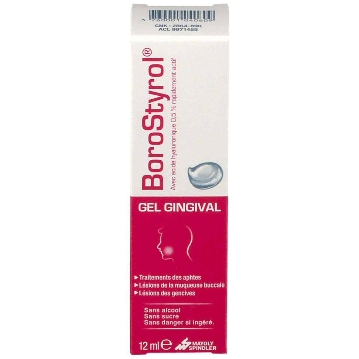 BoroStyrol® Acide hyaluronique Gel buccal