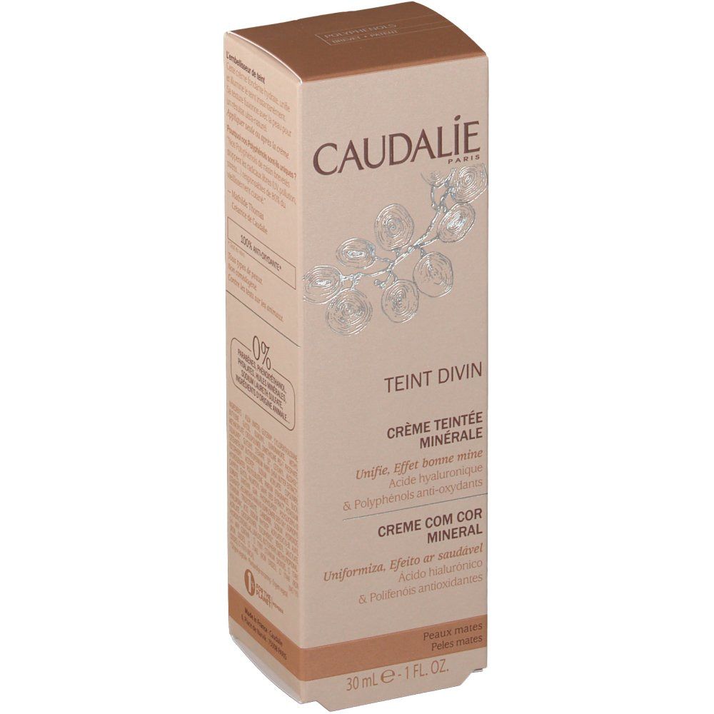 Caudalie Teint Divin Crème Teintée Minérale Peau Mates