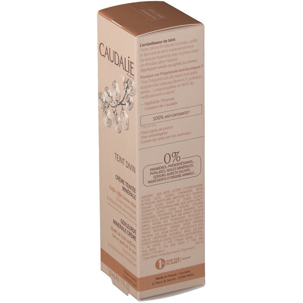 Caudalie Teint Divin Crème Teintée Minérale Peau Mates