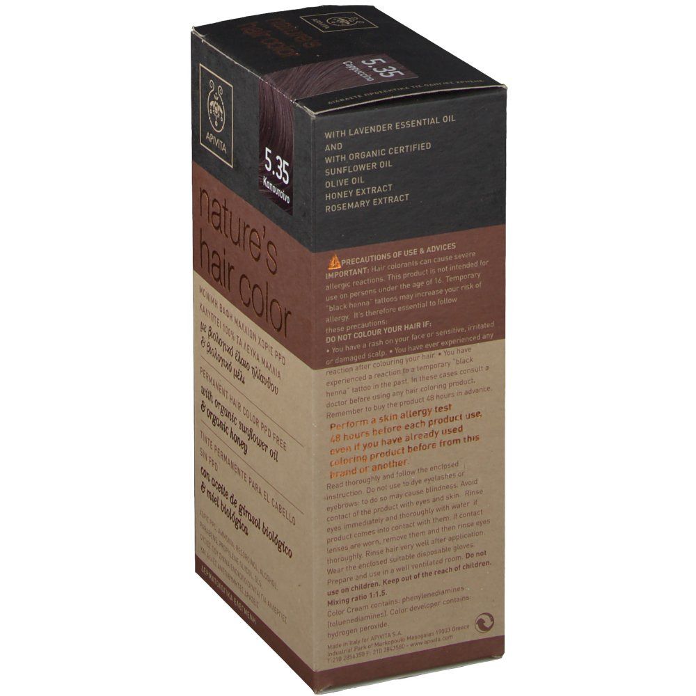 Apivita Coloration Capillaire N5.35 Cappuccino