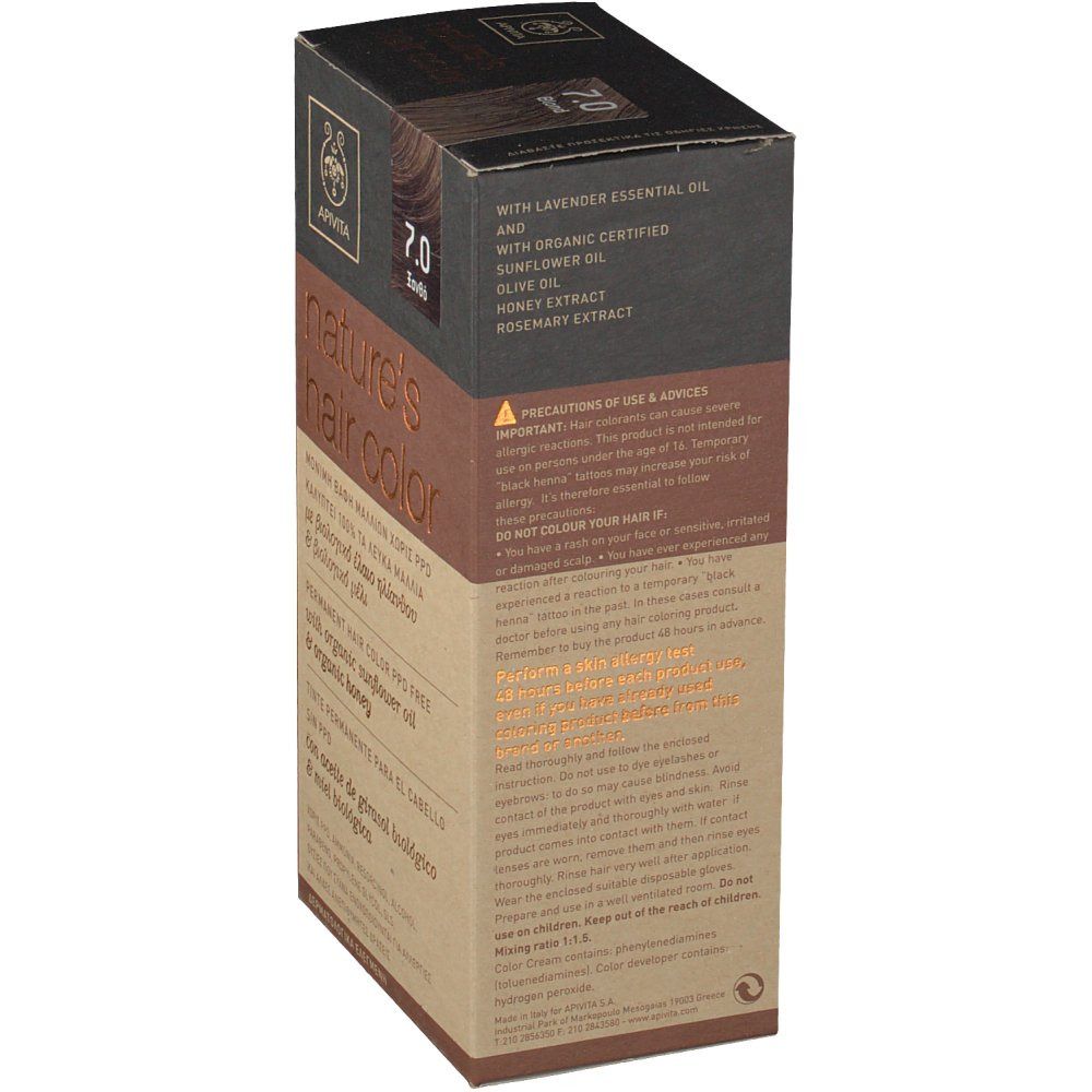 Apivita Coloration Capillaire N7.0 Blond
