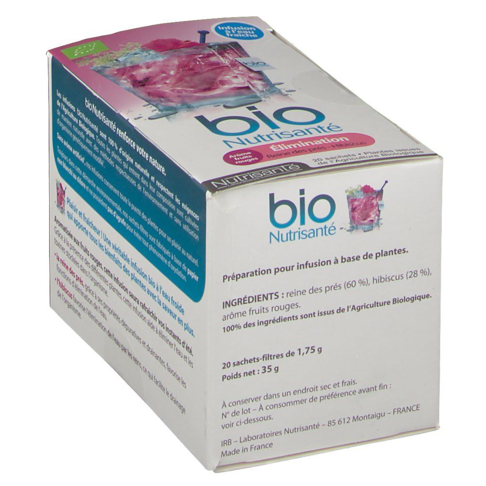 Nutrisanté Bio Infusion Elimination Arôme fruits rouges