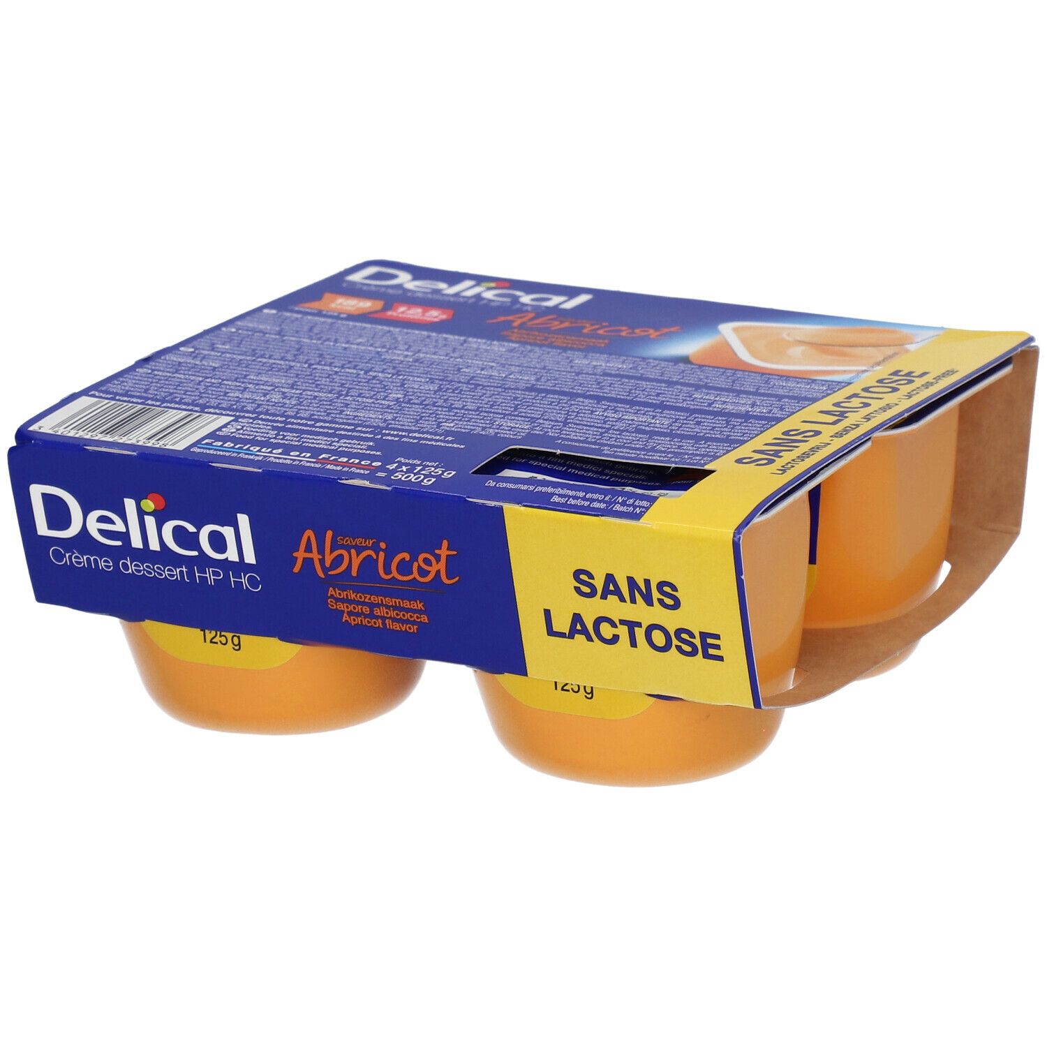 Delical Crème dessert HP HC sans lactose saveur abricot