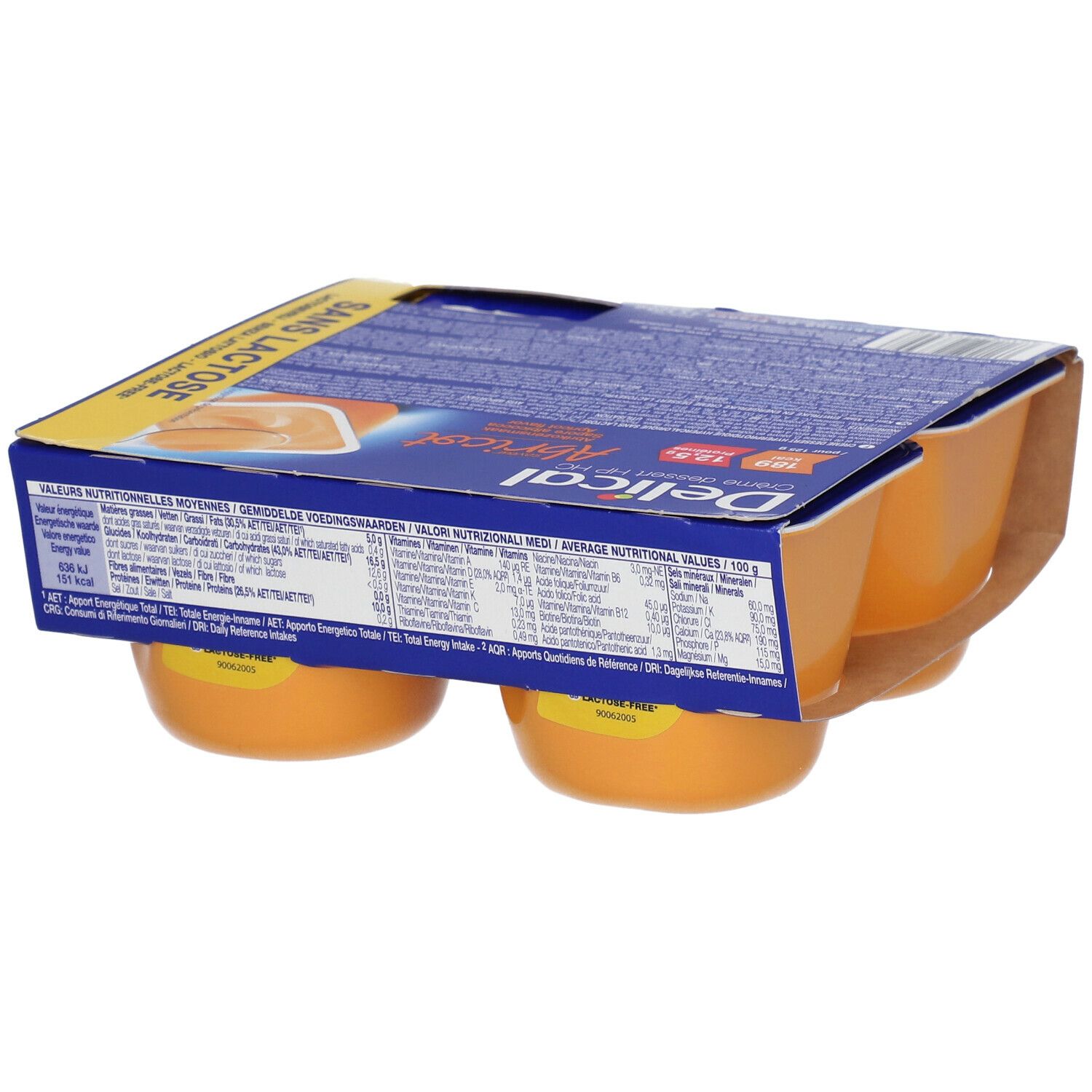 Delical Crème dessert HP HC sans lactose saveur abricot