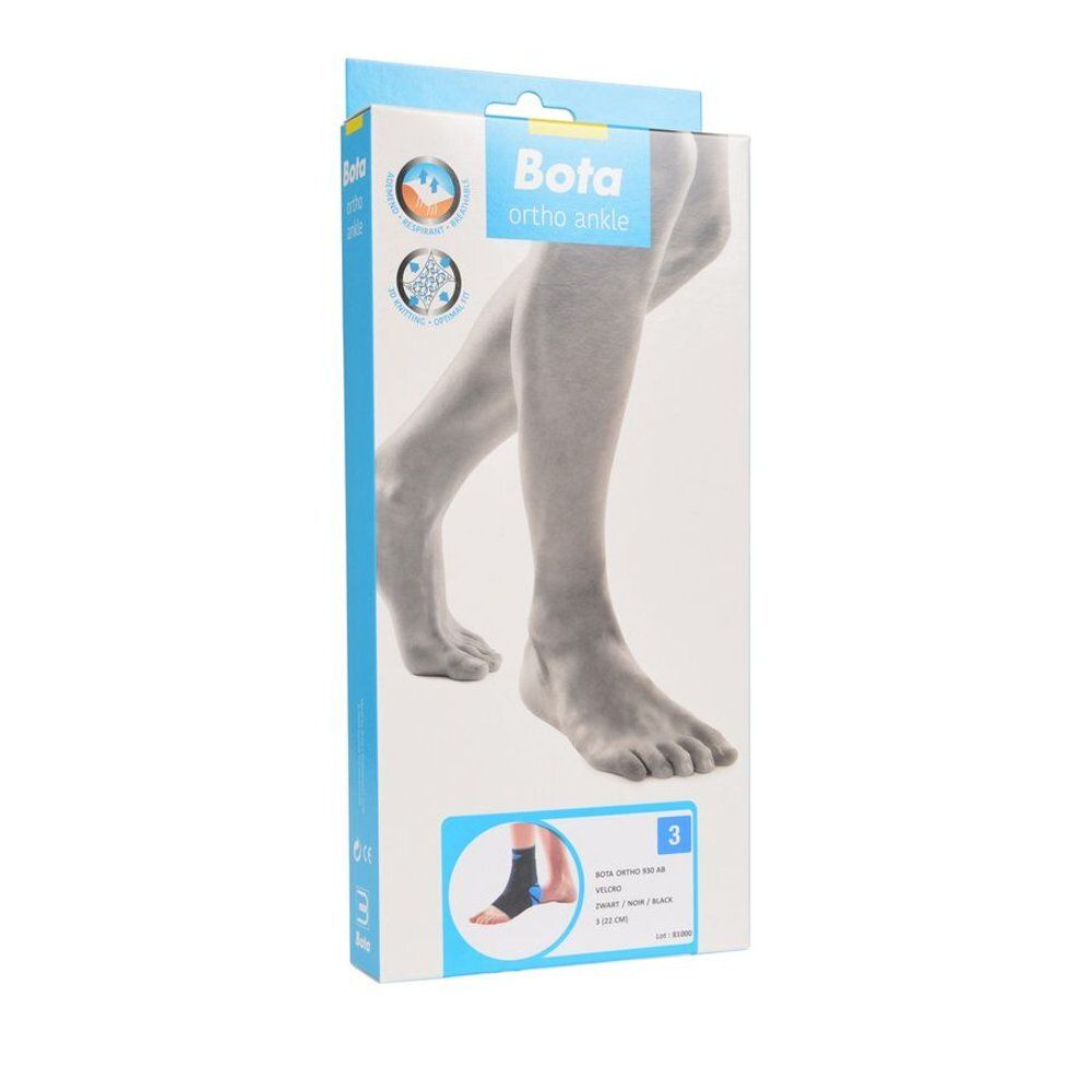 Boîte Bota Ortho Ankle, taille 3. Nom du produit et taille visibles. Illustration d'un pied.