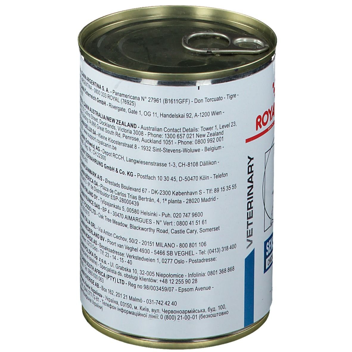 Dos de la boîte Royal Canin Sensitivity Control Poulet. Adresses et coordonnées.