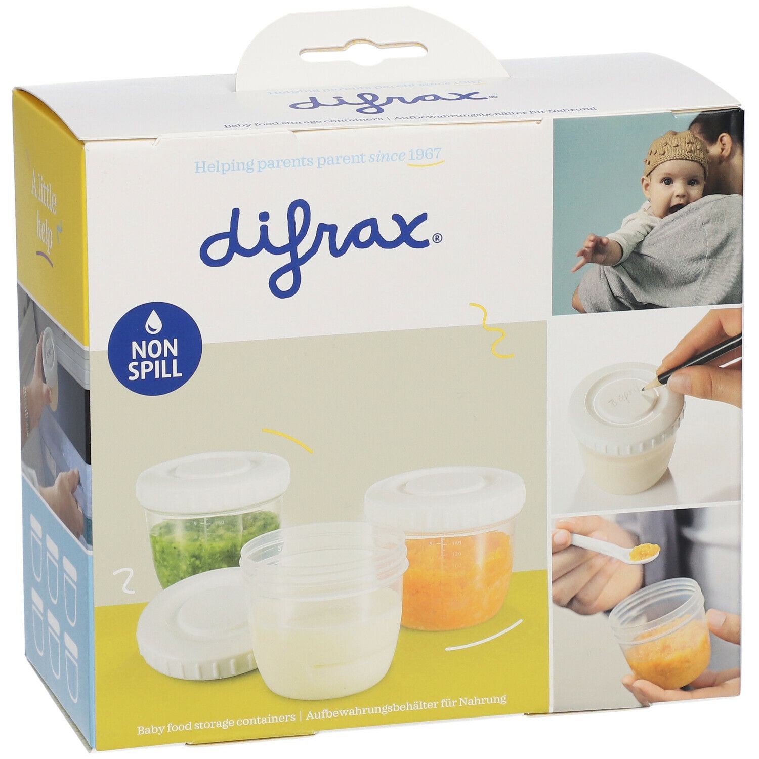 Difrax  Pots de conservation lait maternel + aliments bébés