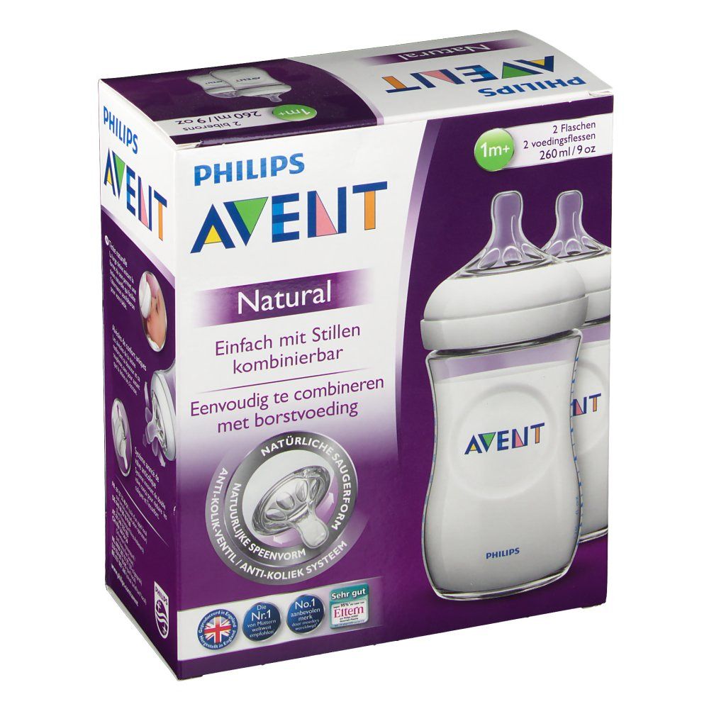 AVENT Biberon Natural 2 x 260 ml 1+ mois