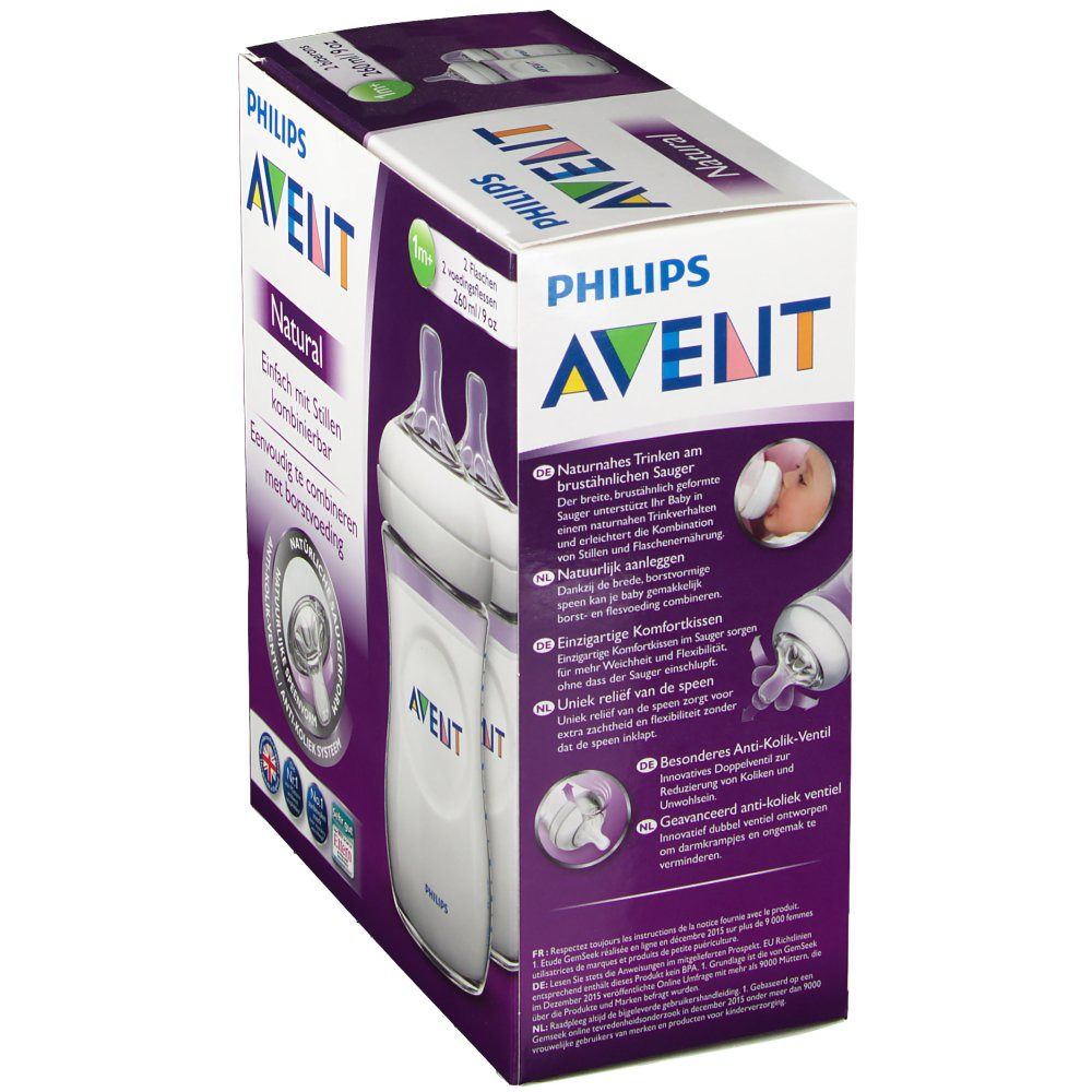 AVENT Biberon Natural 2 x 260 ml 1+ mois