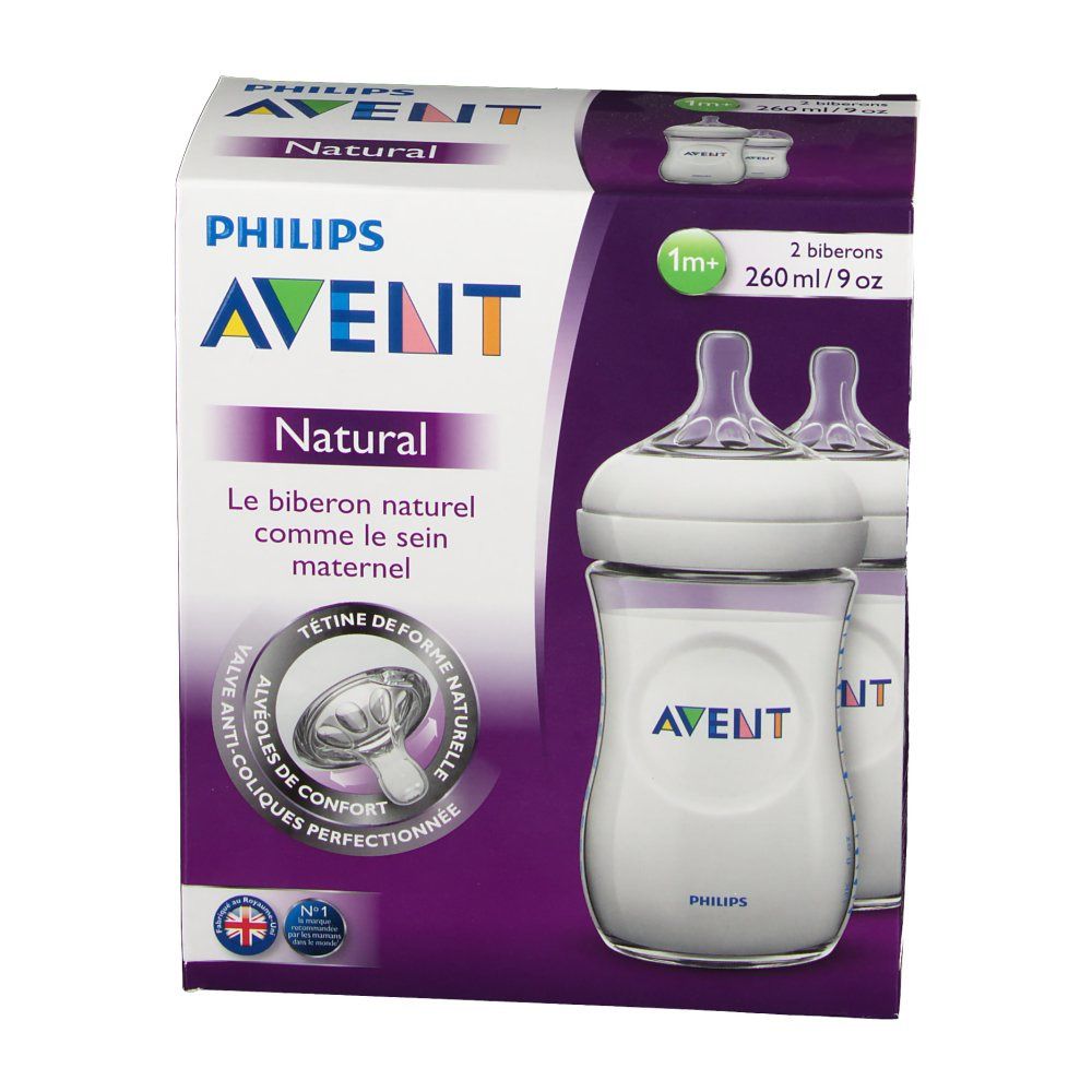 AVENT Biberon Natural 2 x 260 ml 1+ mois