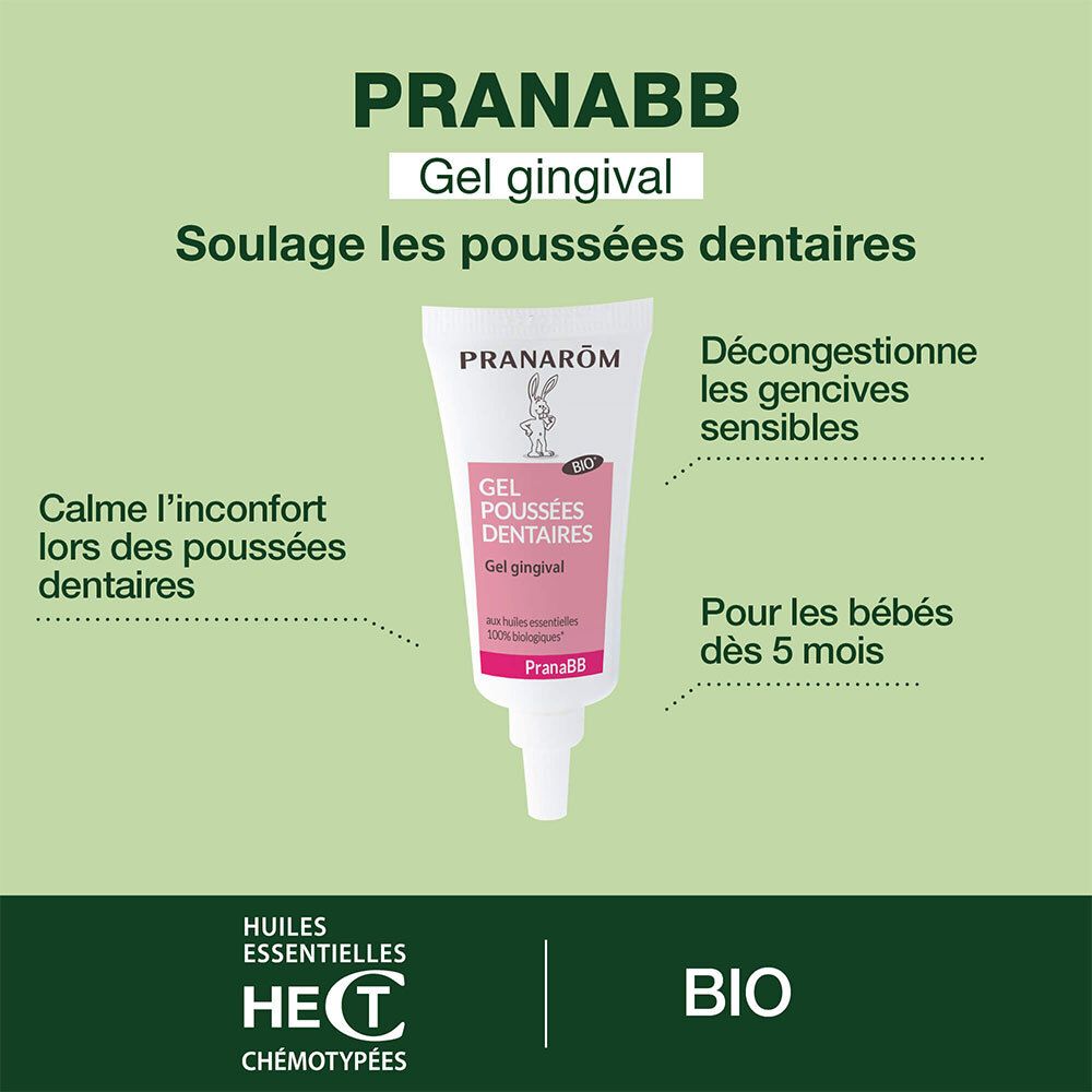 Tube et boîte de gel dentaire. Tube avec impression rose. Logo et inscription "Pranarôm".