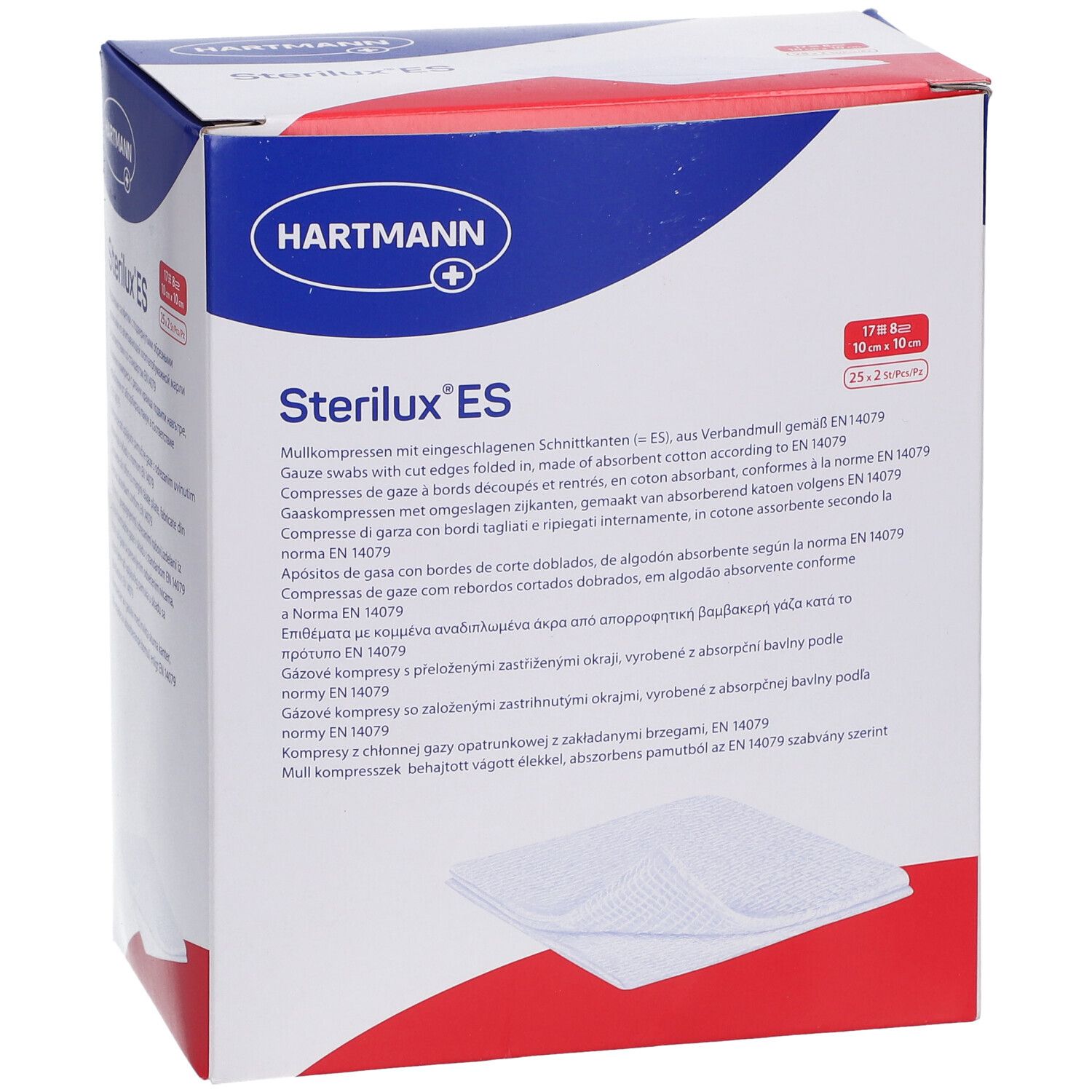 Hartmann Stérilux® ES Compresses de gaze stériles 8 Plis 10 x 10 cm