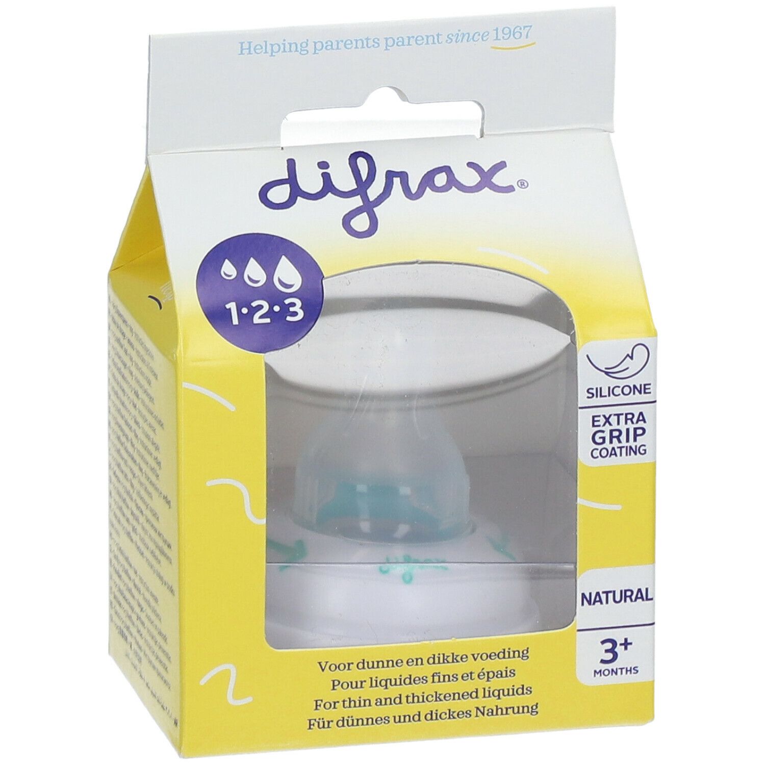 Difrax® Anneau 1-2-3 Natural pour le biberon S