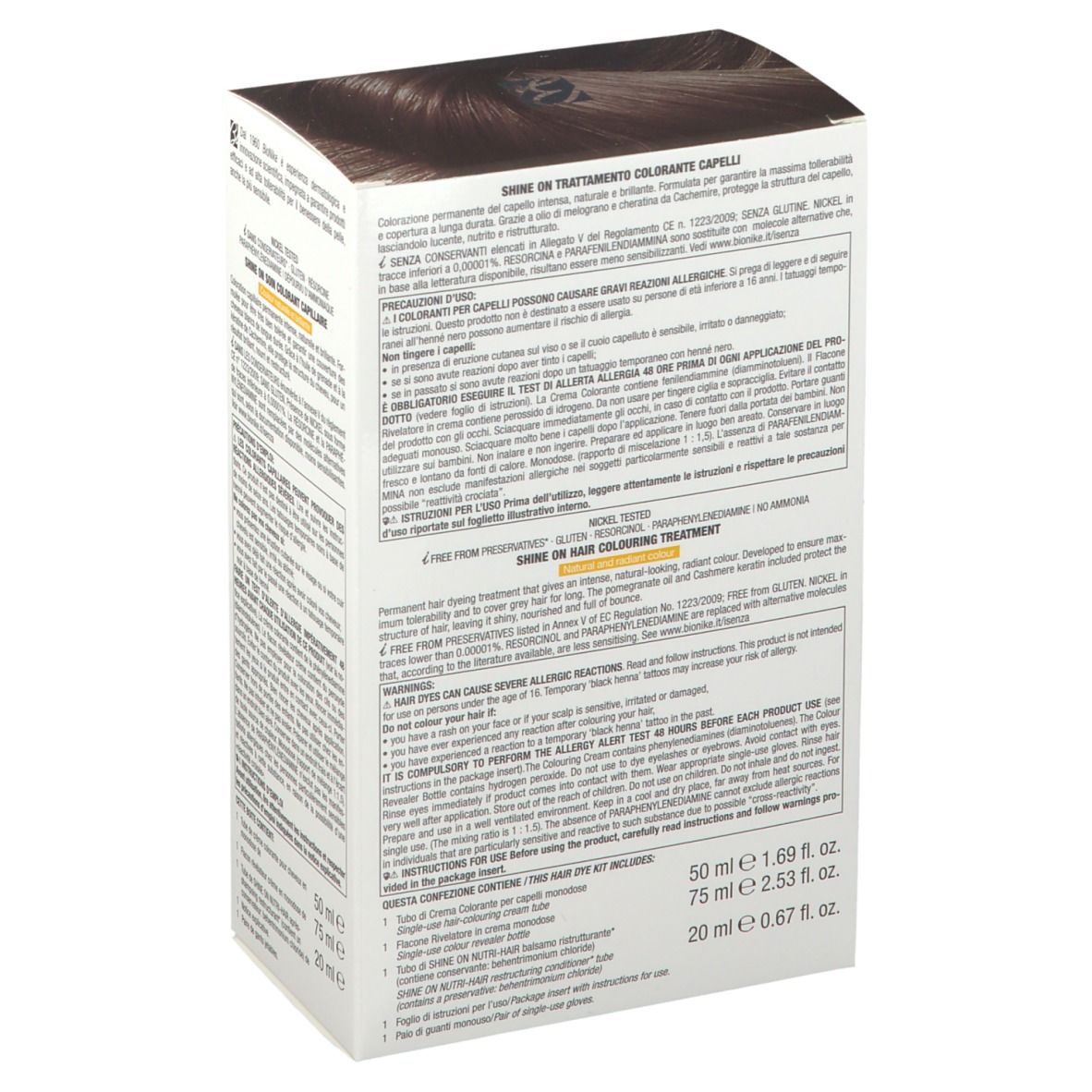 BioNike SHINE ON 4 Châtain Soin colorant capillaire