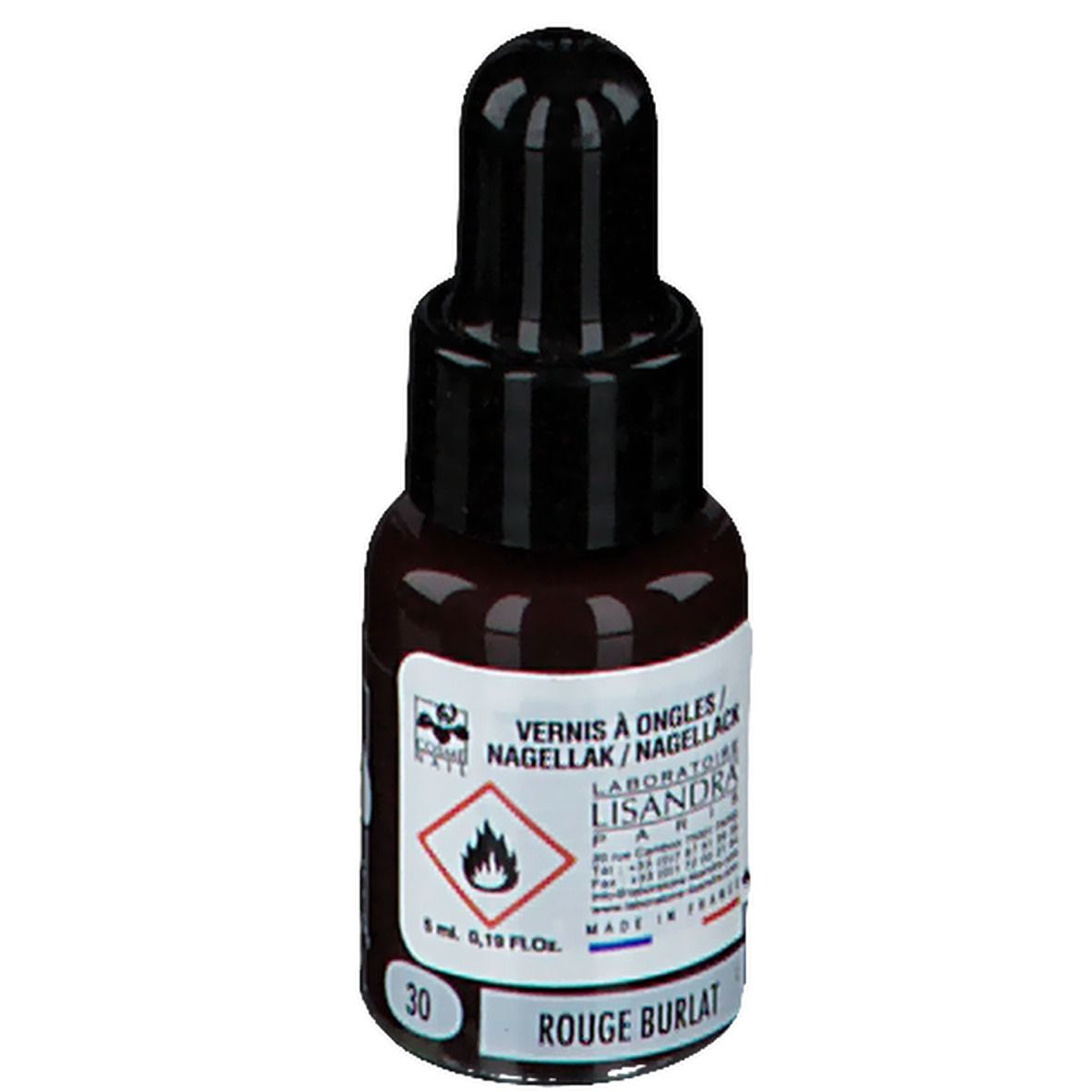 Lisandra Cosménail Vernis à Ongle 30 Rouge Burlat